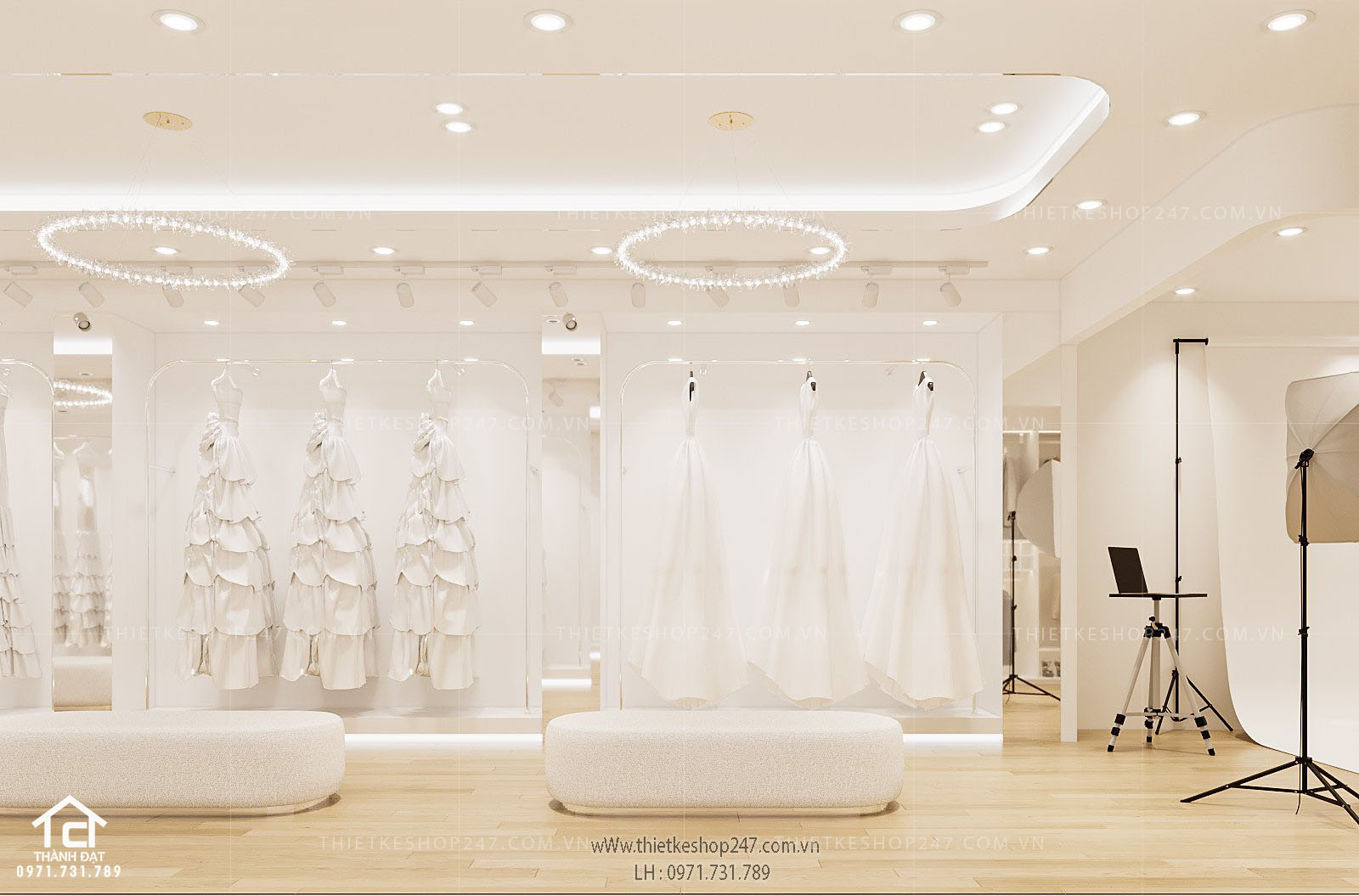 thiết kế studio áo cưới đẹp bắt mắt