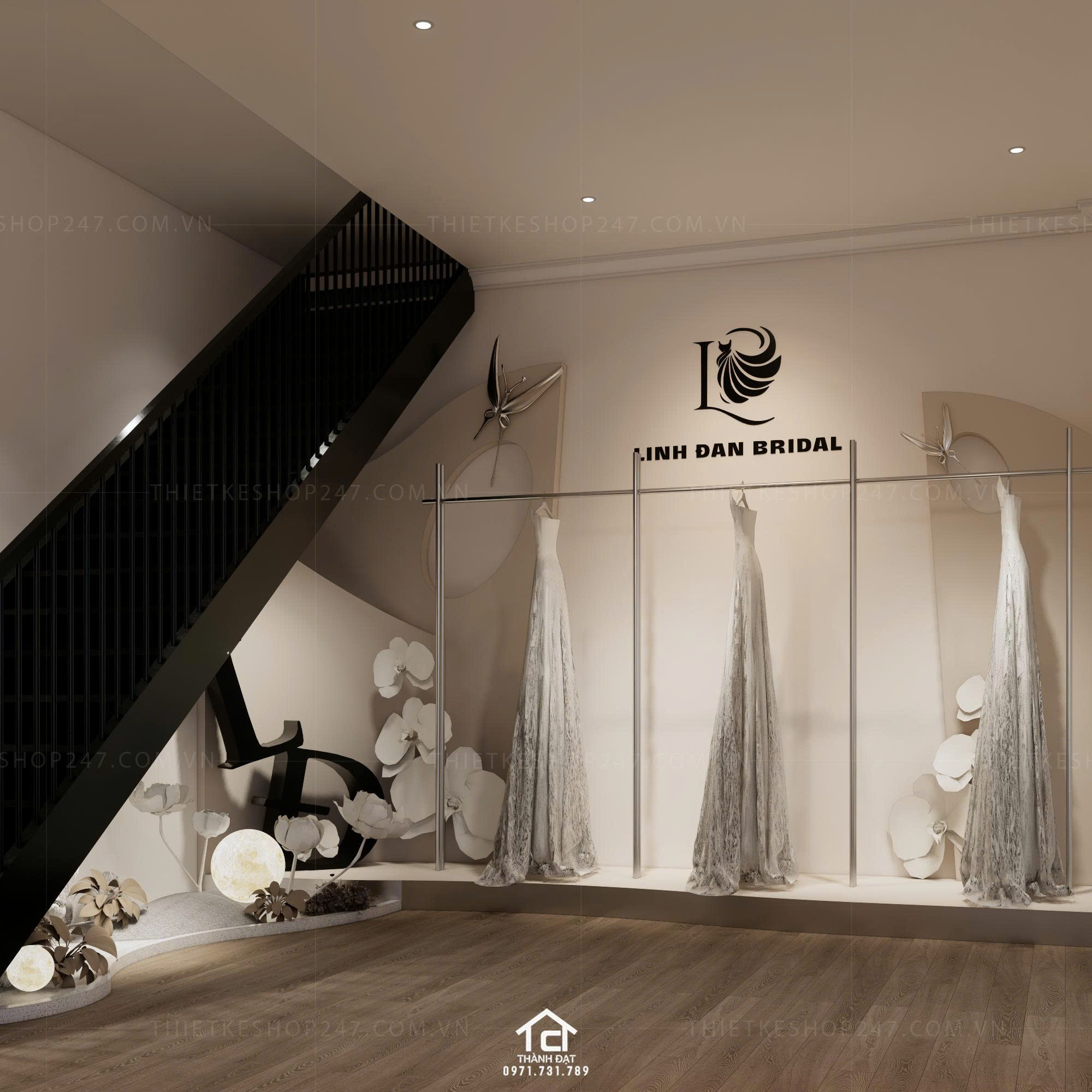 thiết kế studio áo cưới đẹp dịu dàng