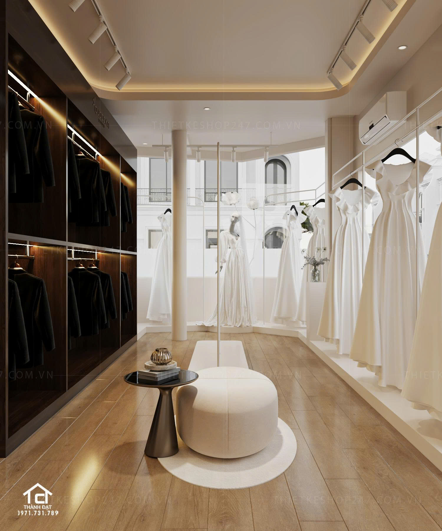 thiết kế studio áo cưới đẹp hài hòa