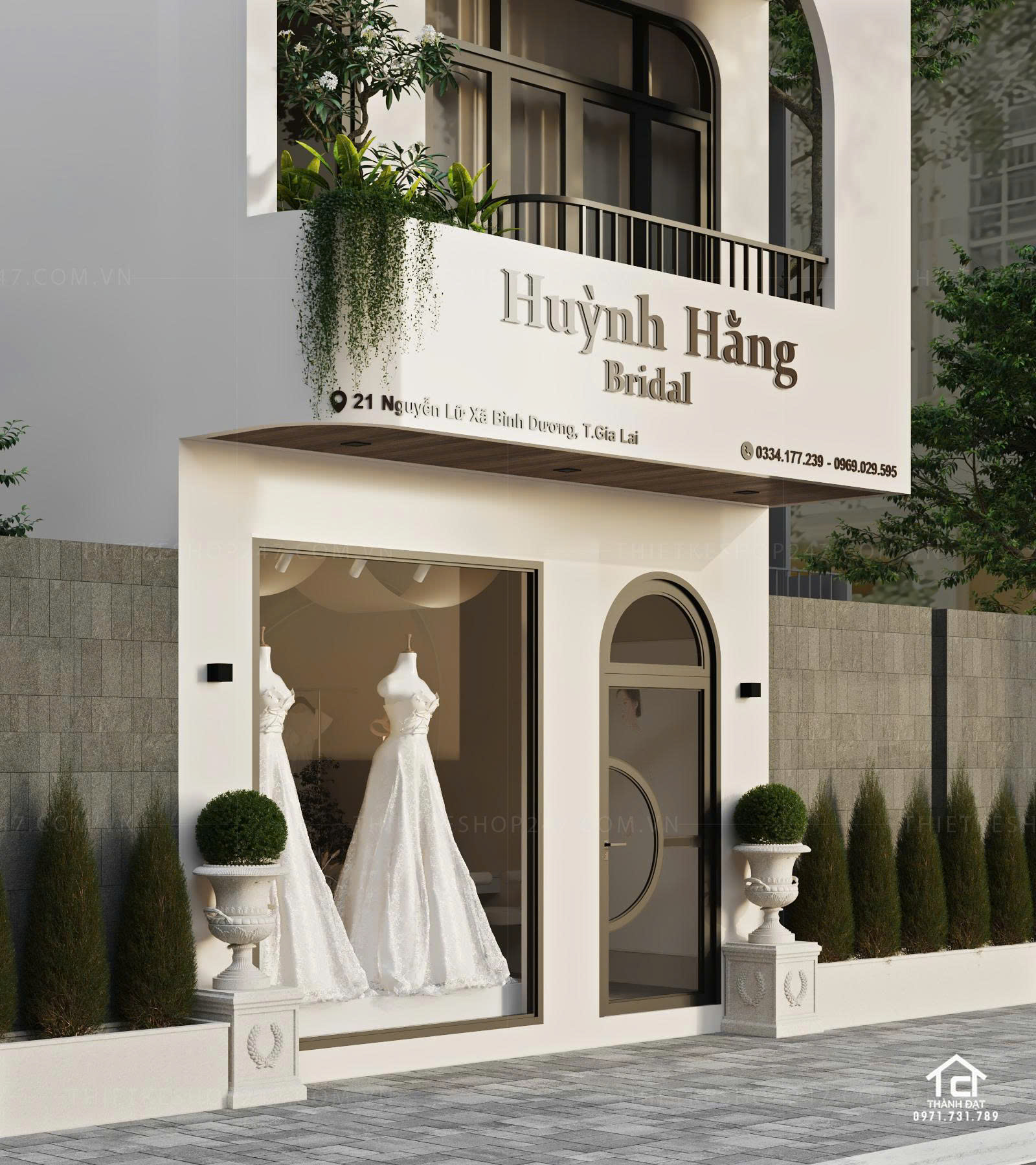 thiết kế studio áo cưới đẹp hiện đại