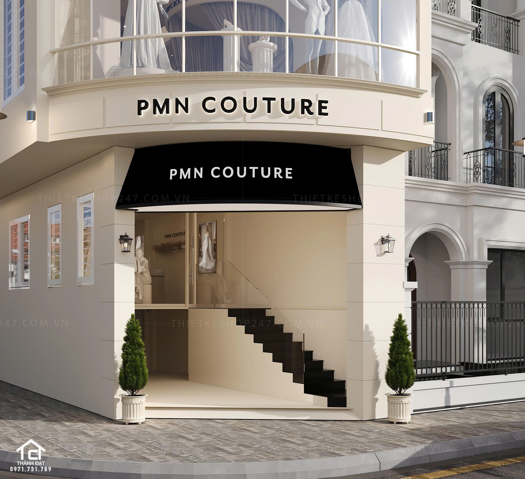 thiết kế studio áo cưới đẹp hiện đại