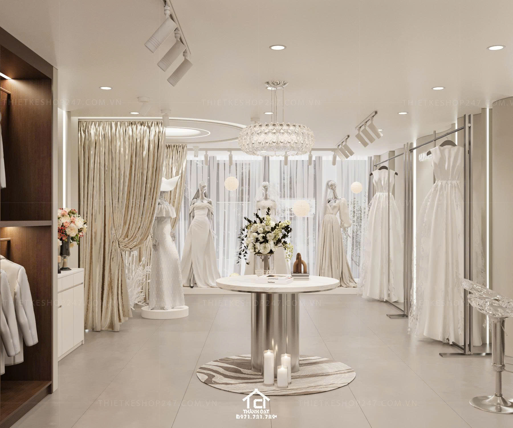 Thiết kế studio áo cưới đẹp hiện đại