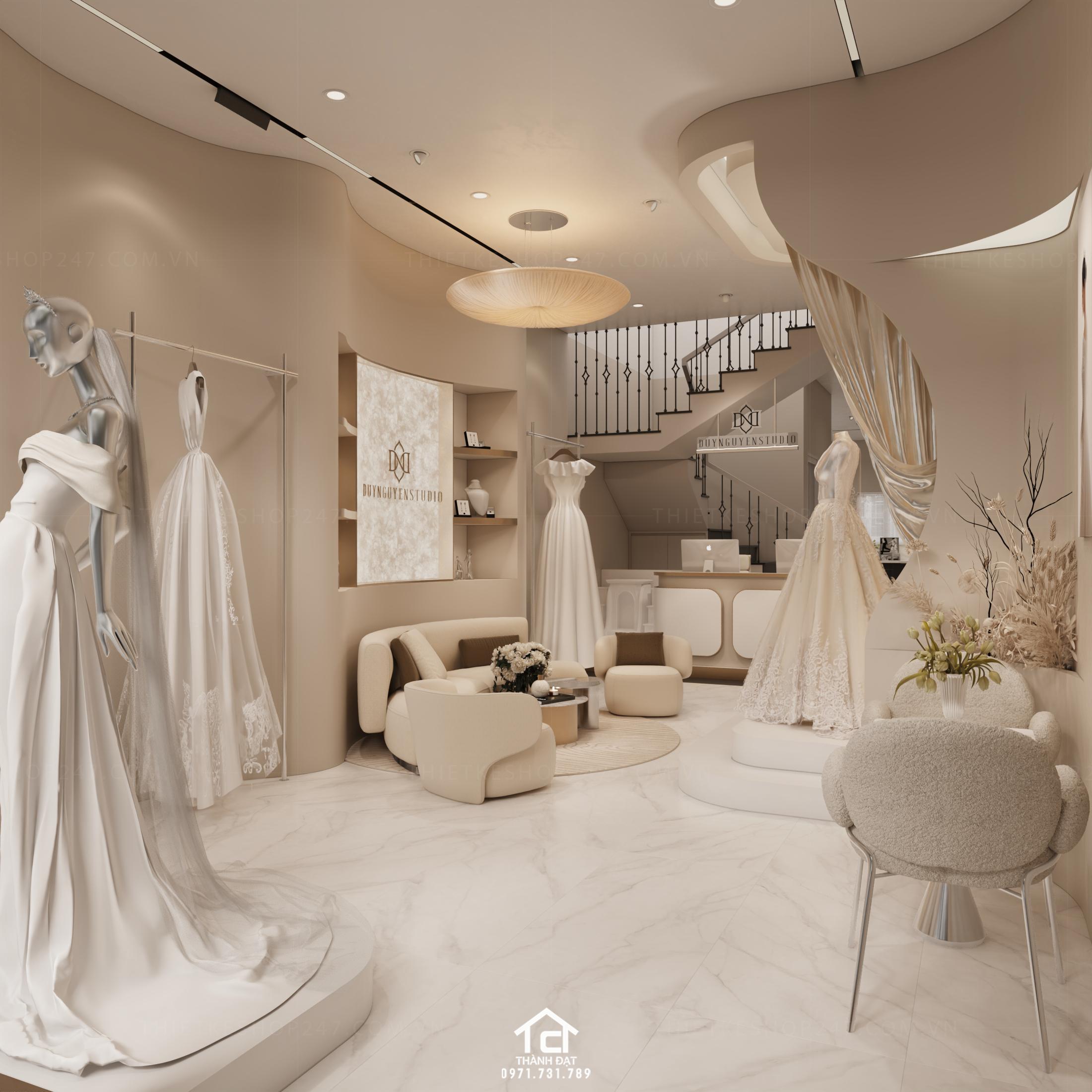 thiết kế studio áo cưới đẹp hiện đại