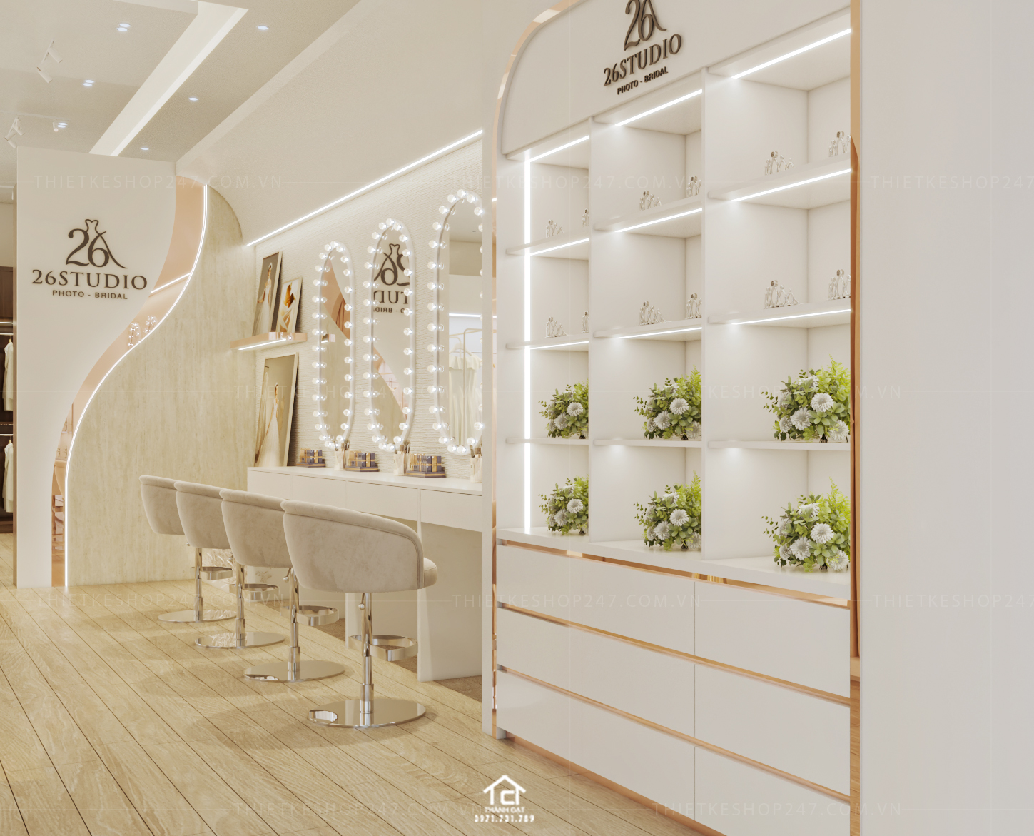 thiết kế studio áo cưới đẹp lôi cuốn