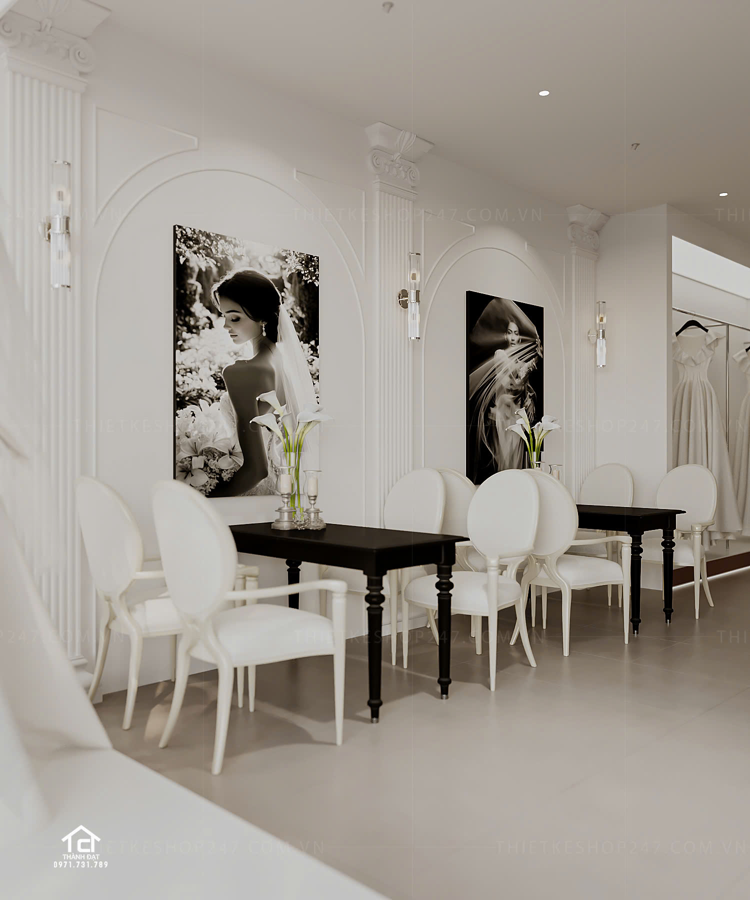 thiết kế studio áo cưới đẹp lôi cuốn