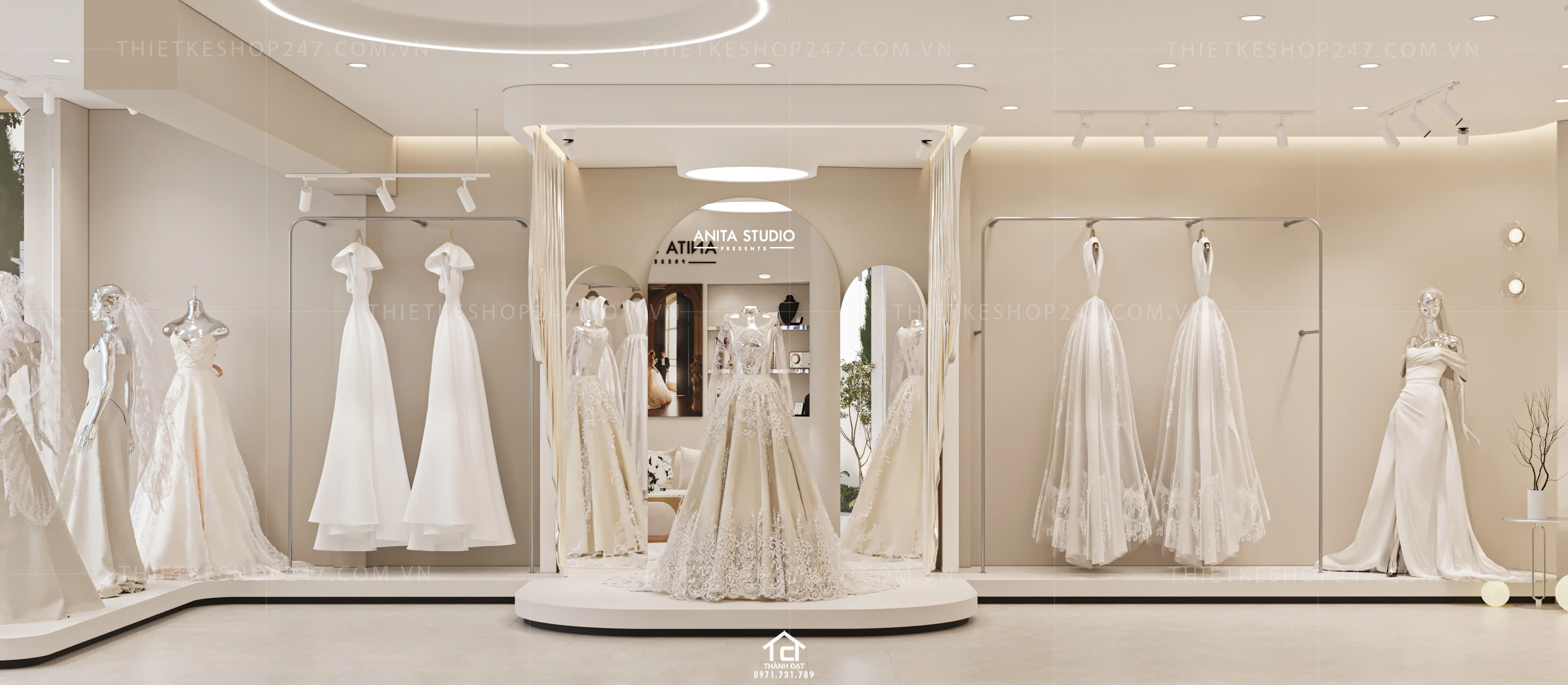thiết kế studio áo cưới đẹp lôi cuốn