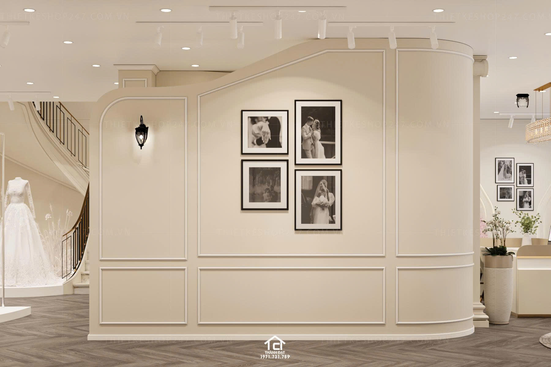 thiết kế studio áo cưới đẹp lung linh