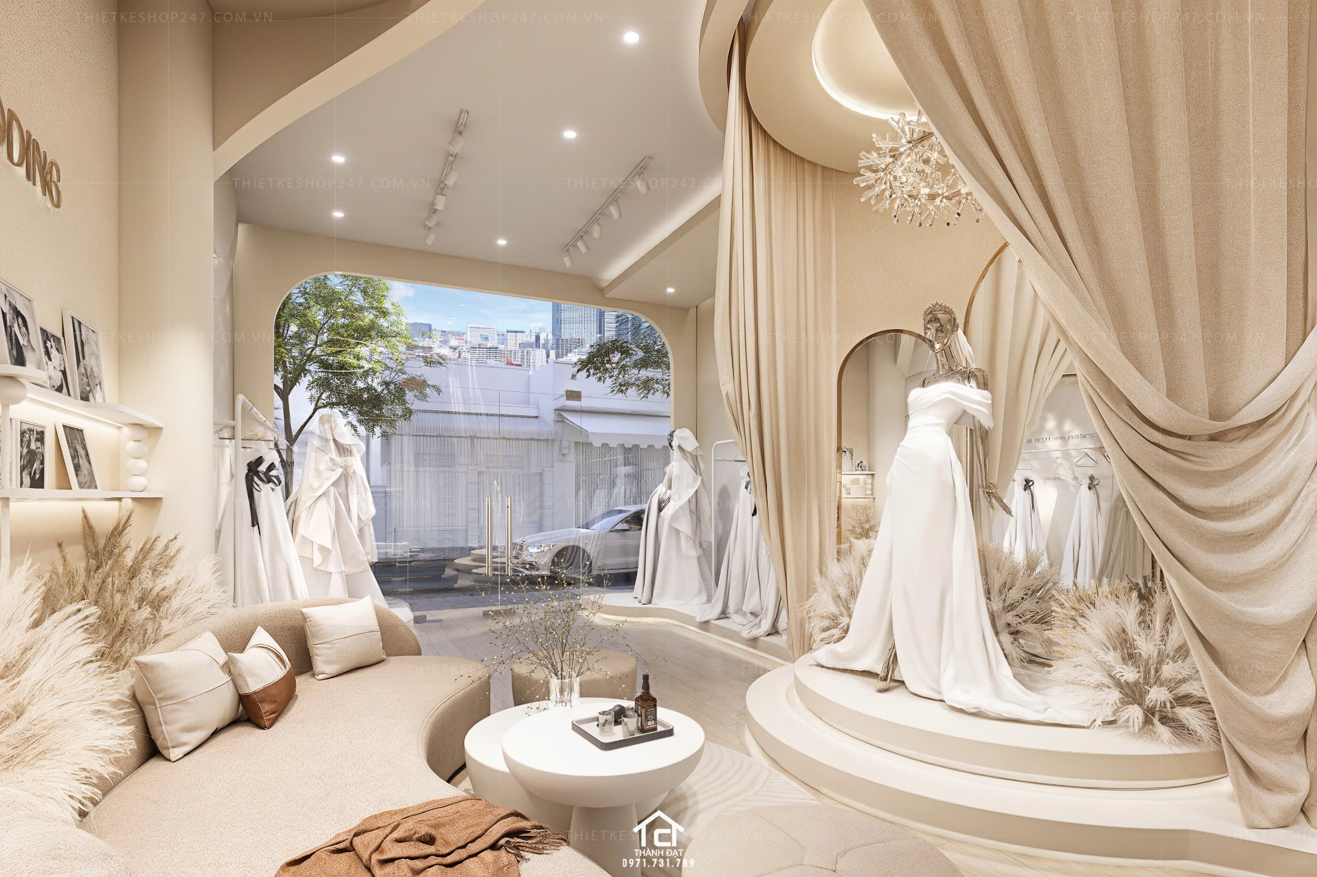 thiết kế studio áo cưới đẹp lung linh