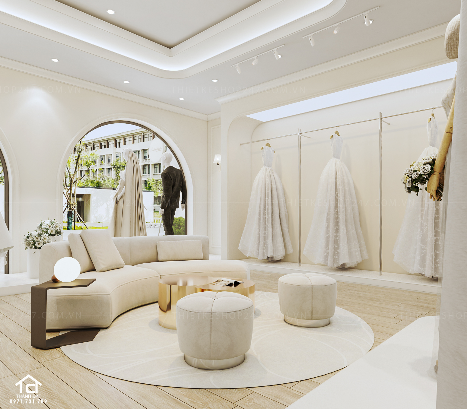 thiết kế studio áo cưới đẹp lung linh
