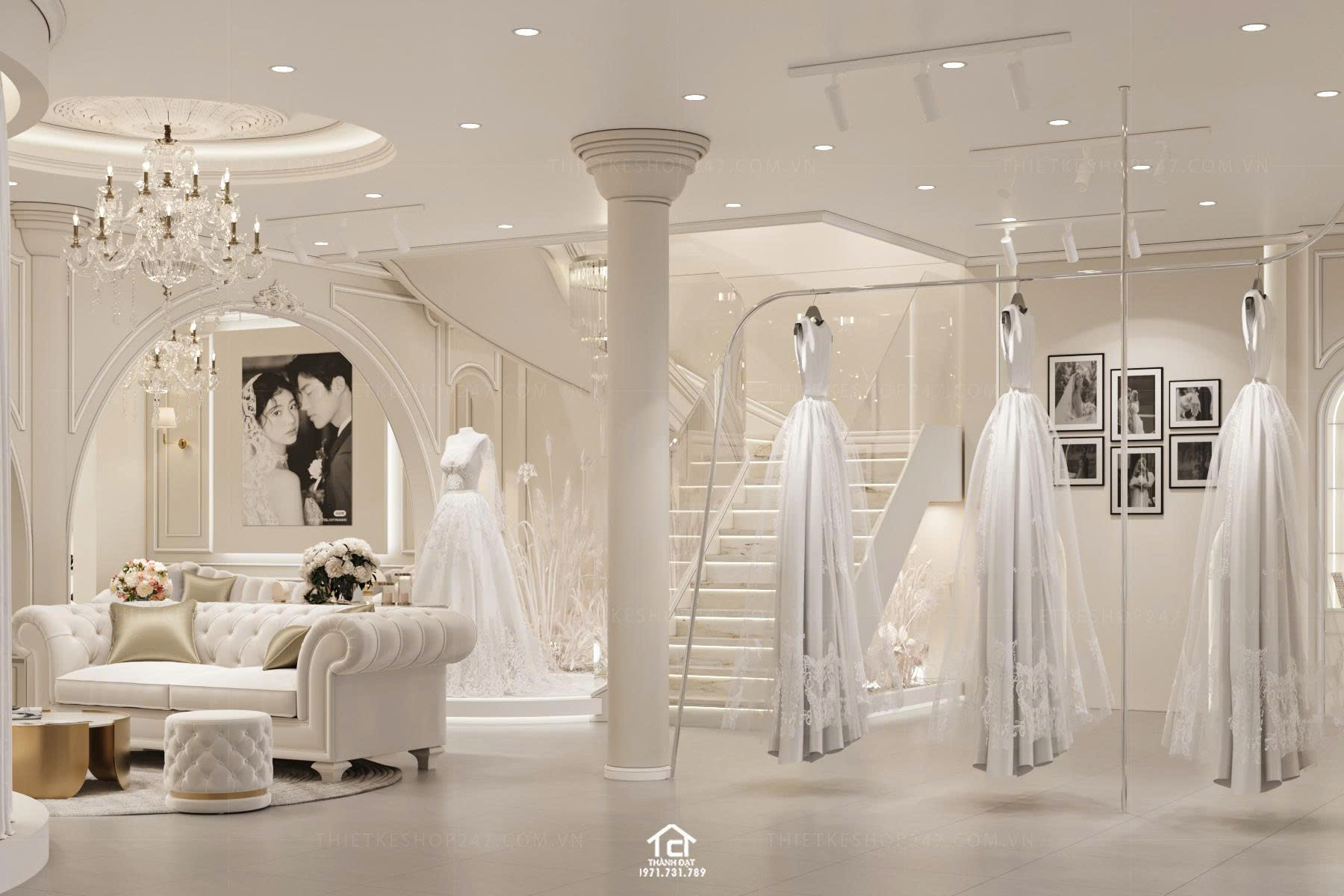 thiết kế studio áo cưới đẹp lung linh