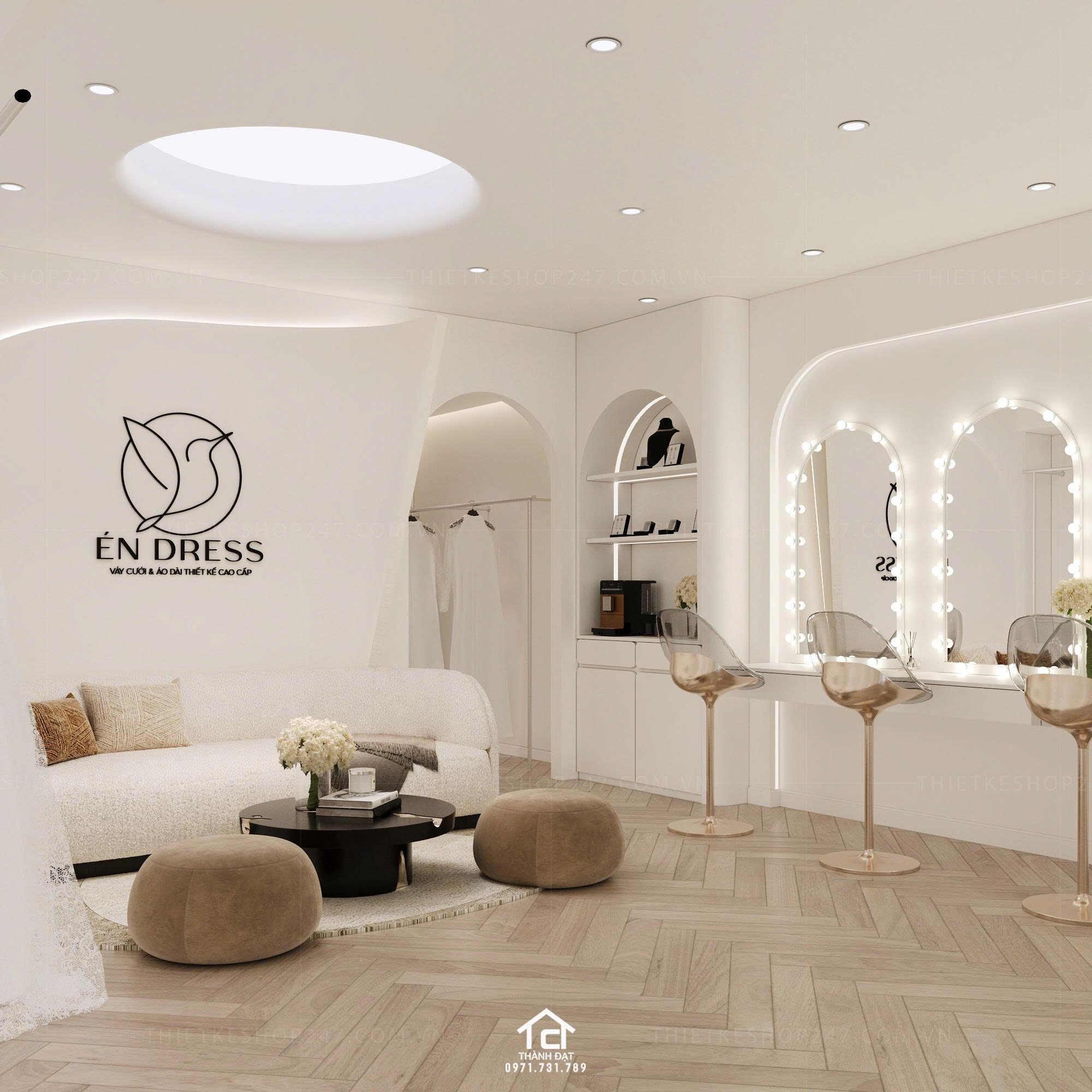 thiết kế studio áo cưới đẹp lung linh