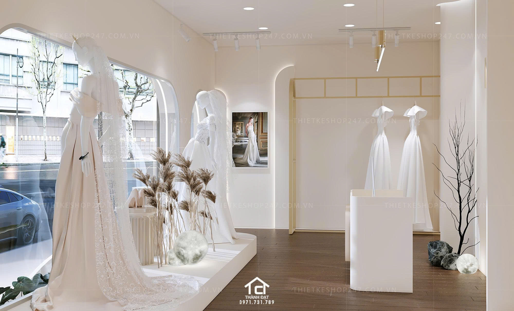 thiết kế studio áo cưới đẹp lung linh