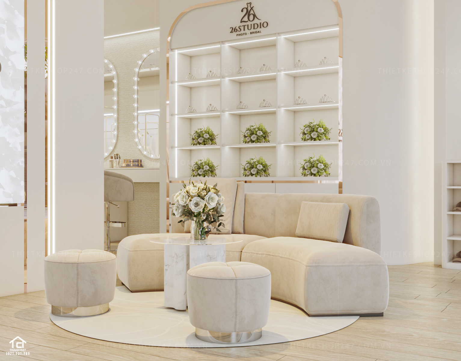 thiết kế studio áo cưới đẹp lung linh