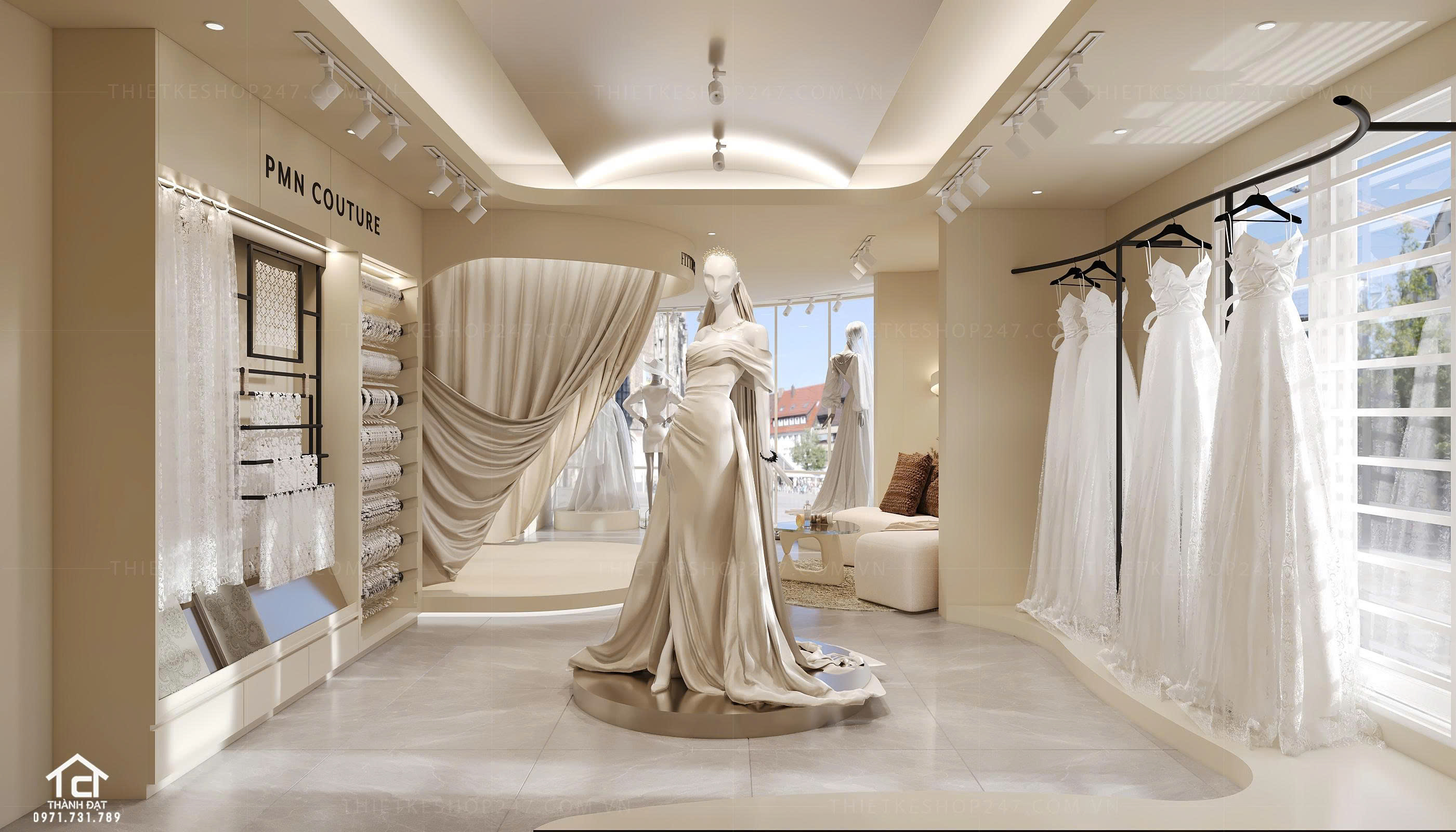 thiết kế studio áo cưới đẹp lung linh