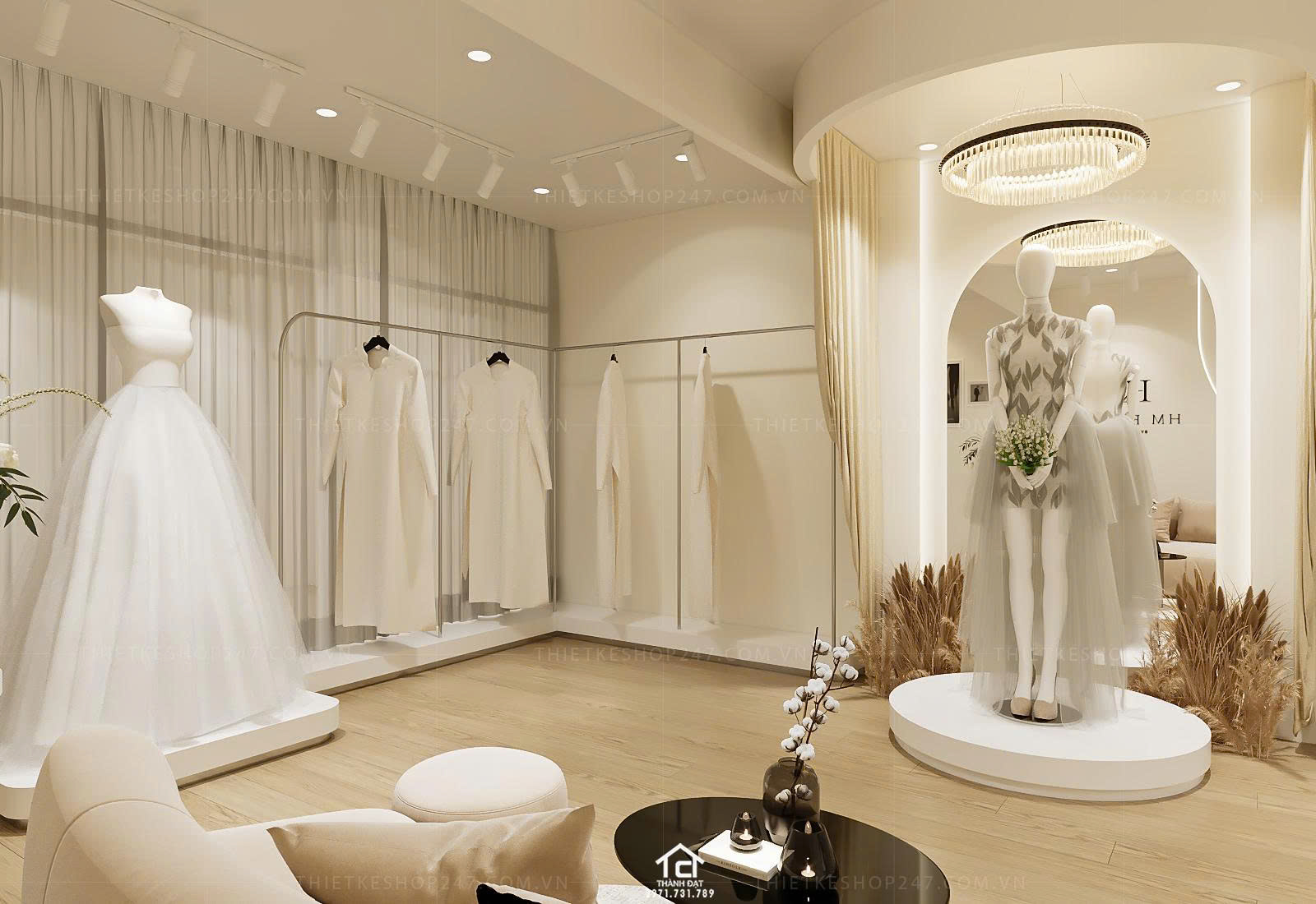 thiết kế studio áo cưới đẹp lung linh