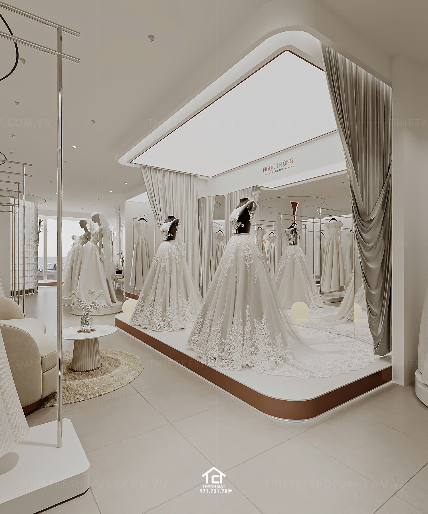 thiết kế studio áo cưới đẹp lung linh