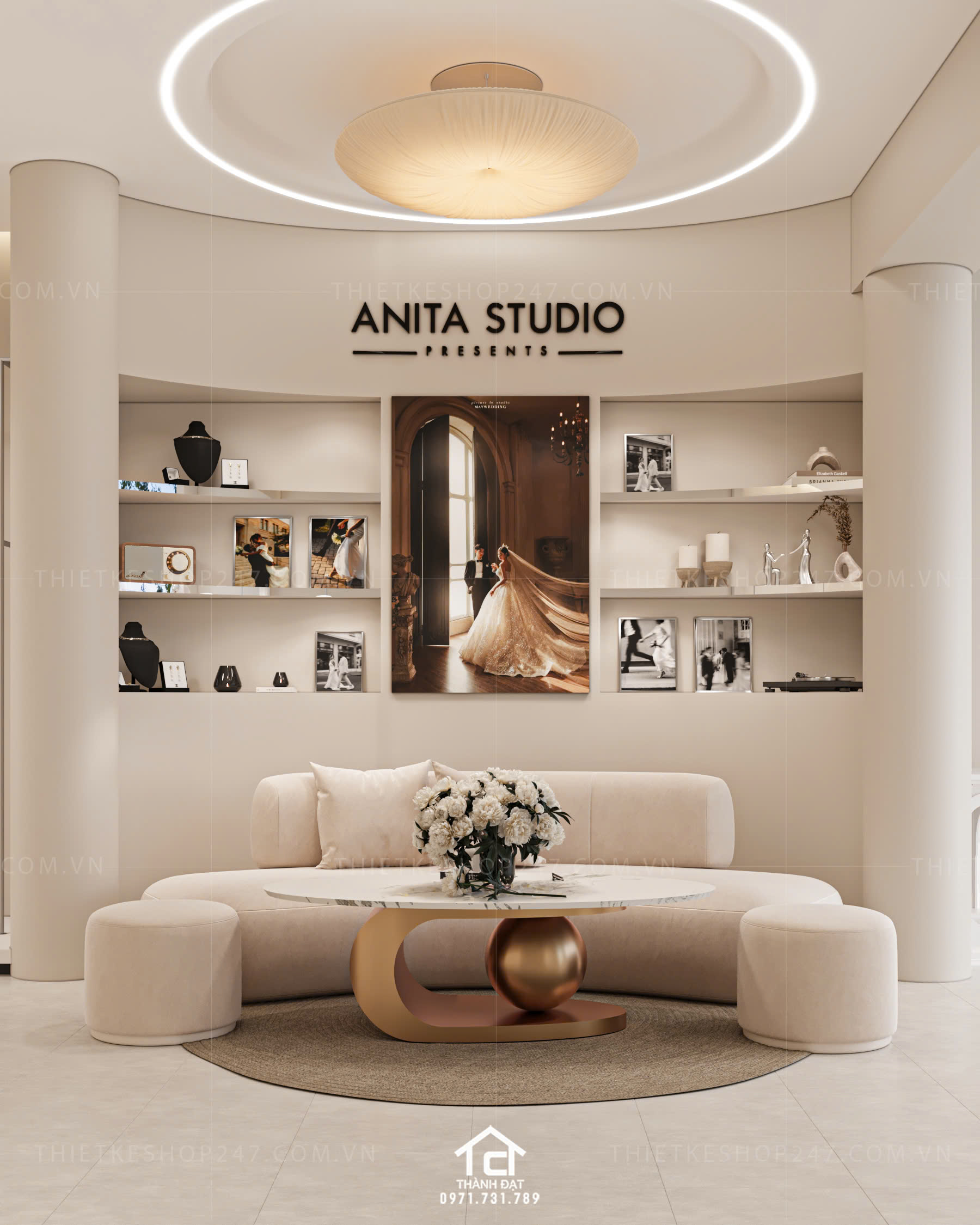 thiết kế studio áo cưới đẹp lung linh