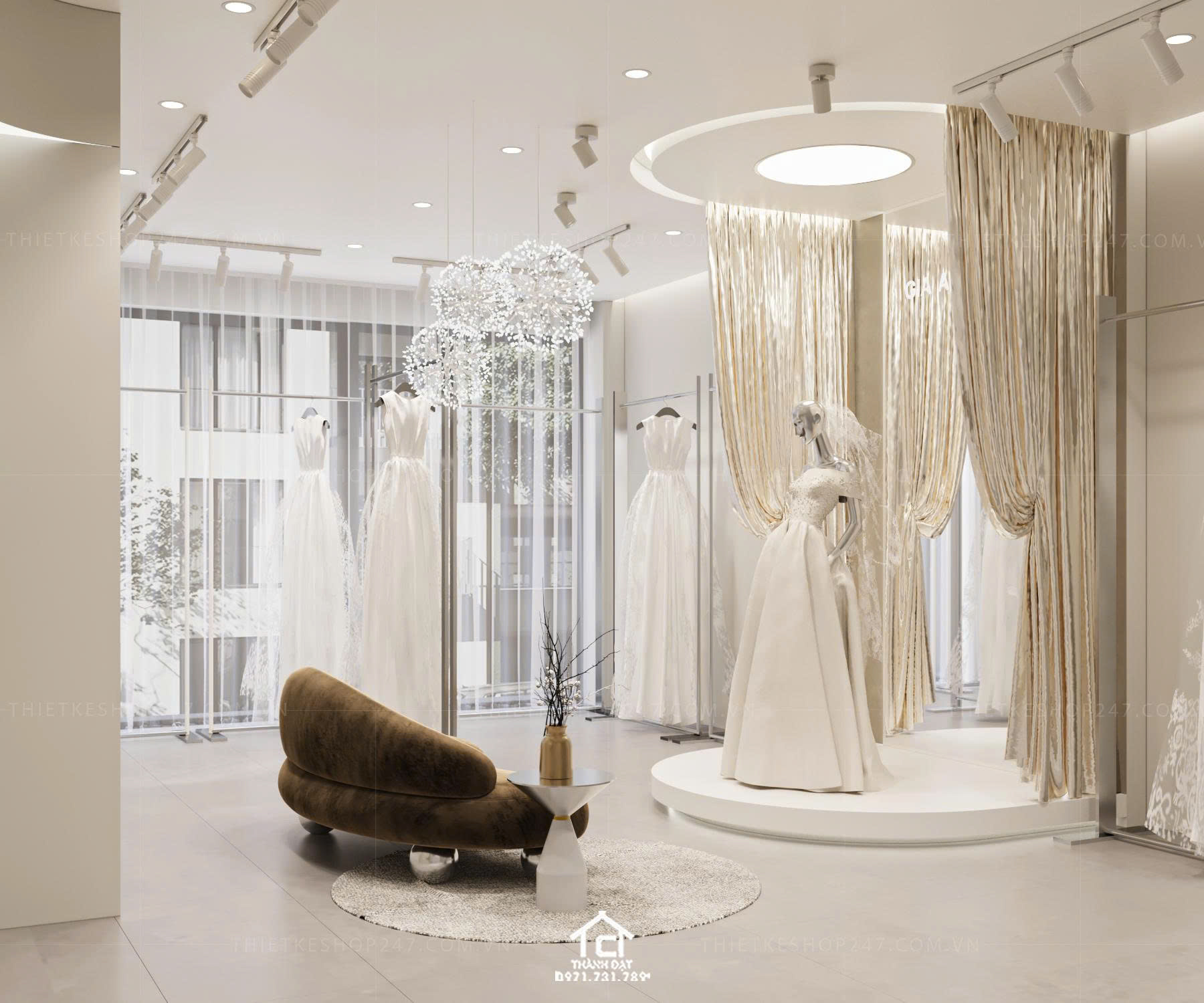 Thiết kế studio áo cưới đẹp lung linh