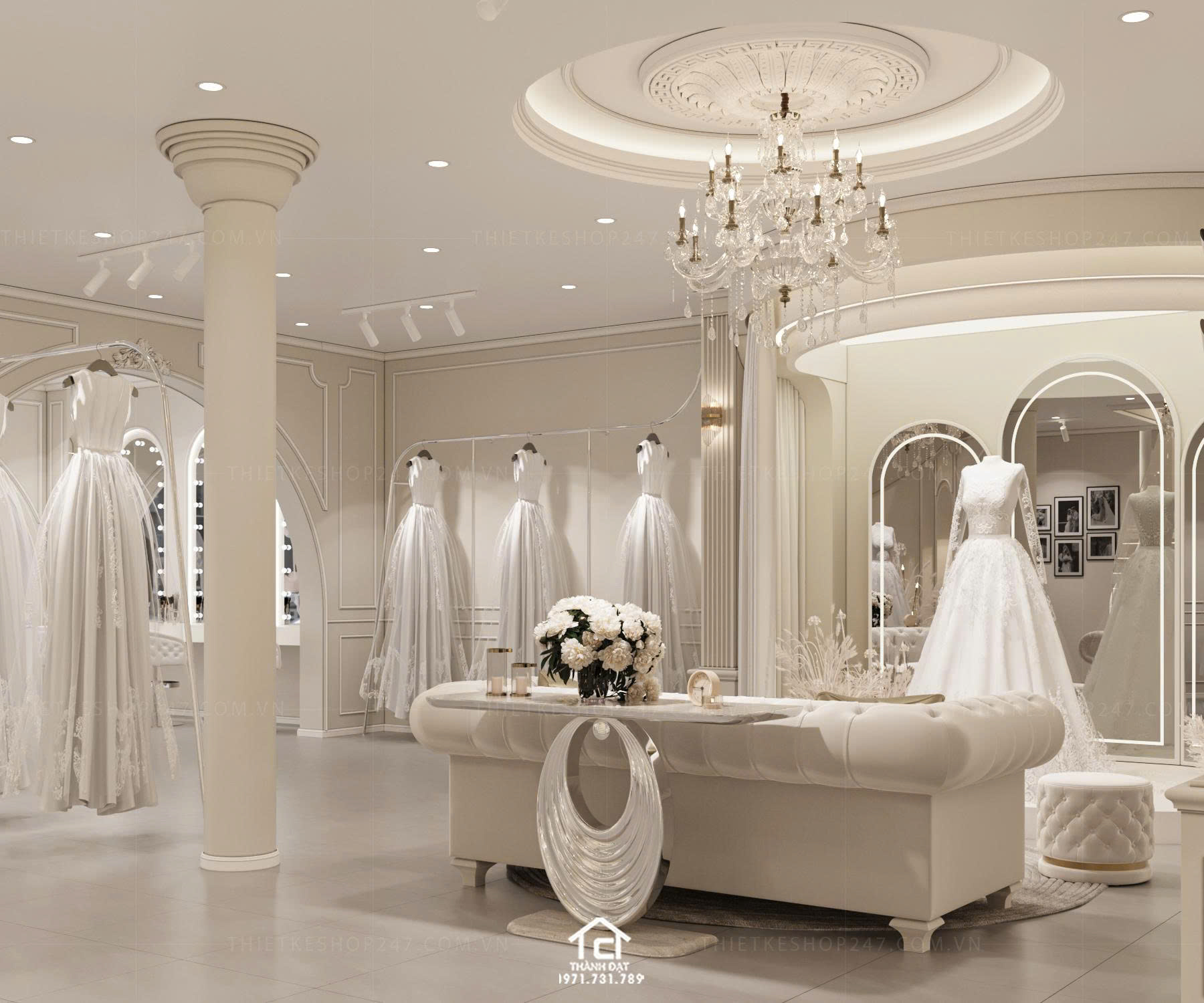 thiết kế studio áo cưới đẹp năng động