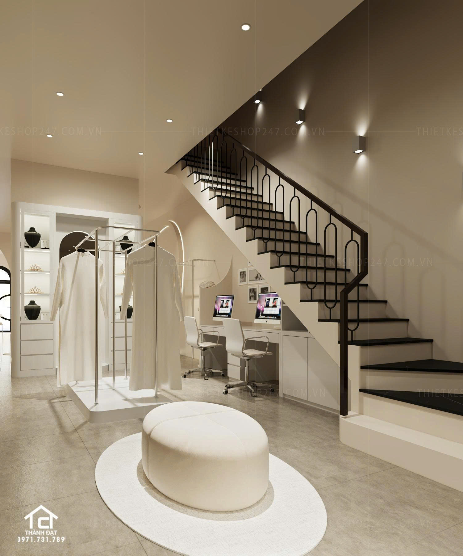 thiết kế studio áo cưới đẹp năng động