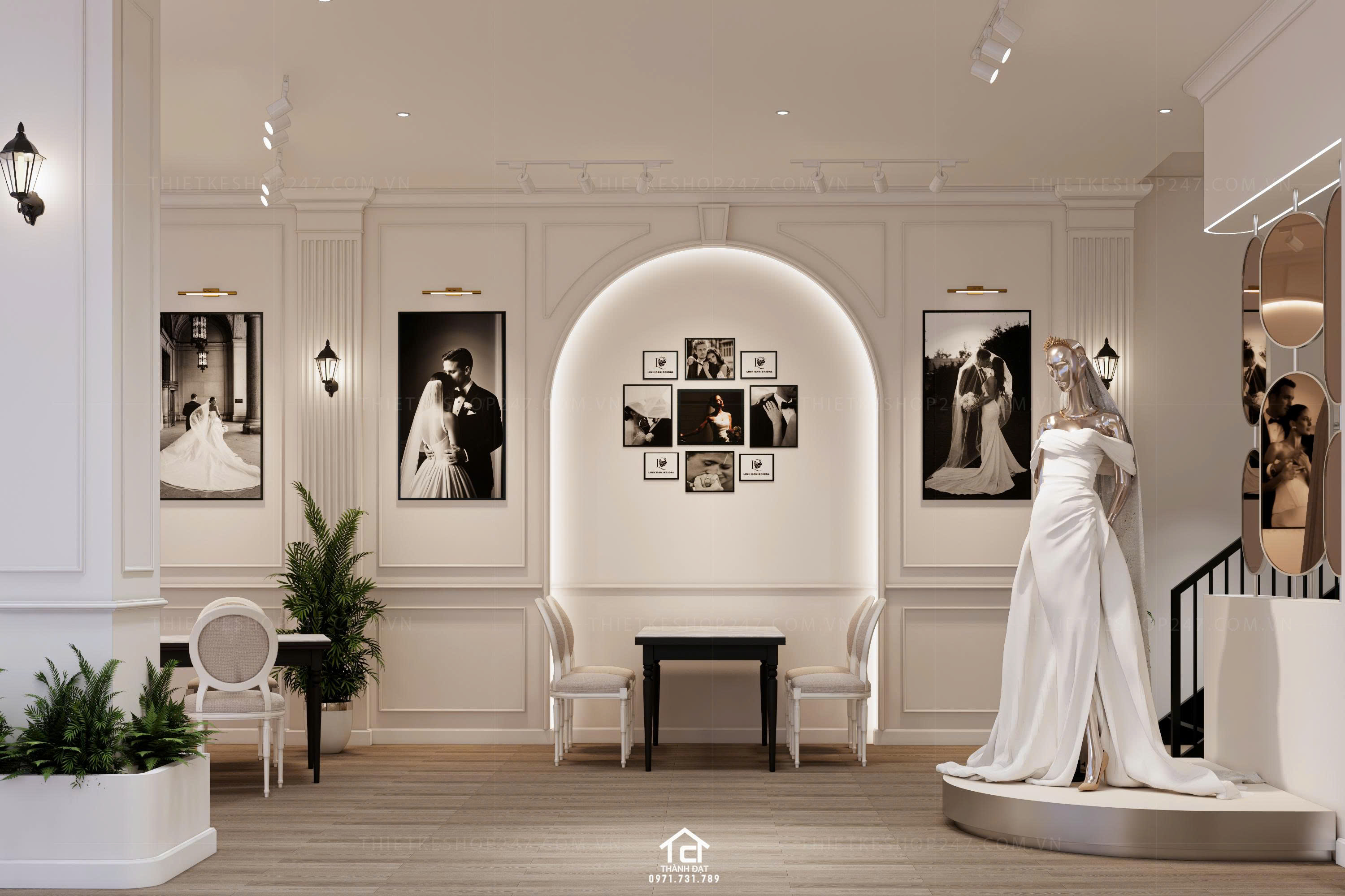 thiết kế studio áo cưới đẹp năng động