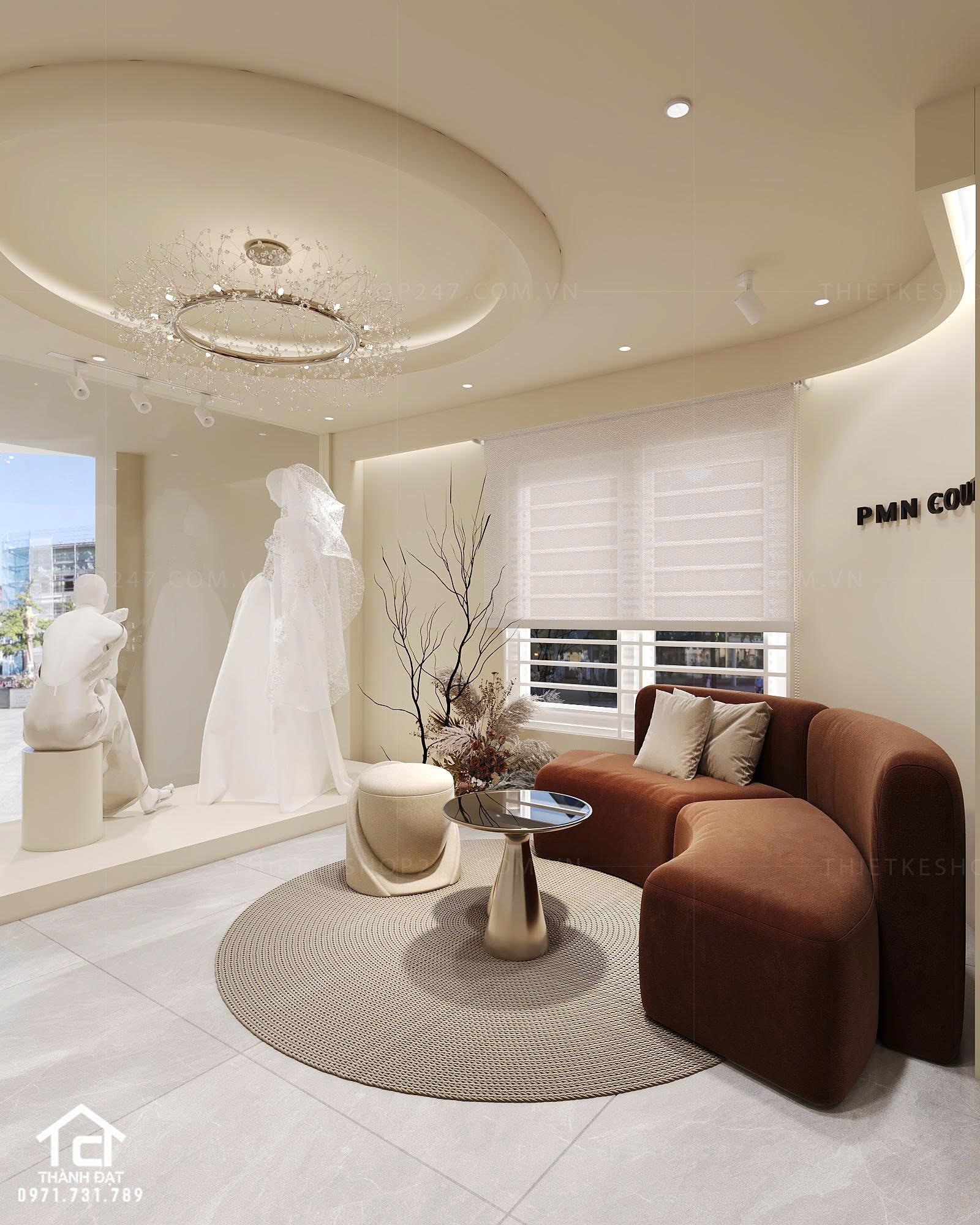 thiết kế studio áo cưới đẹp năng động