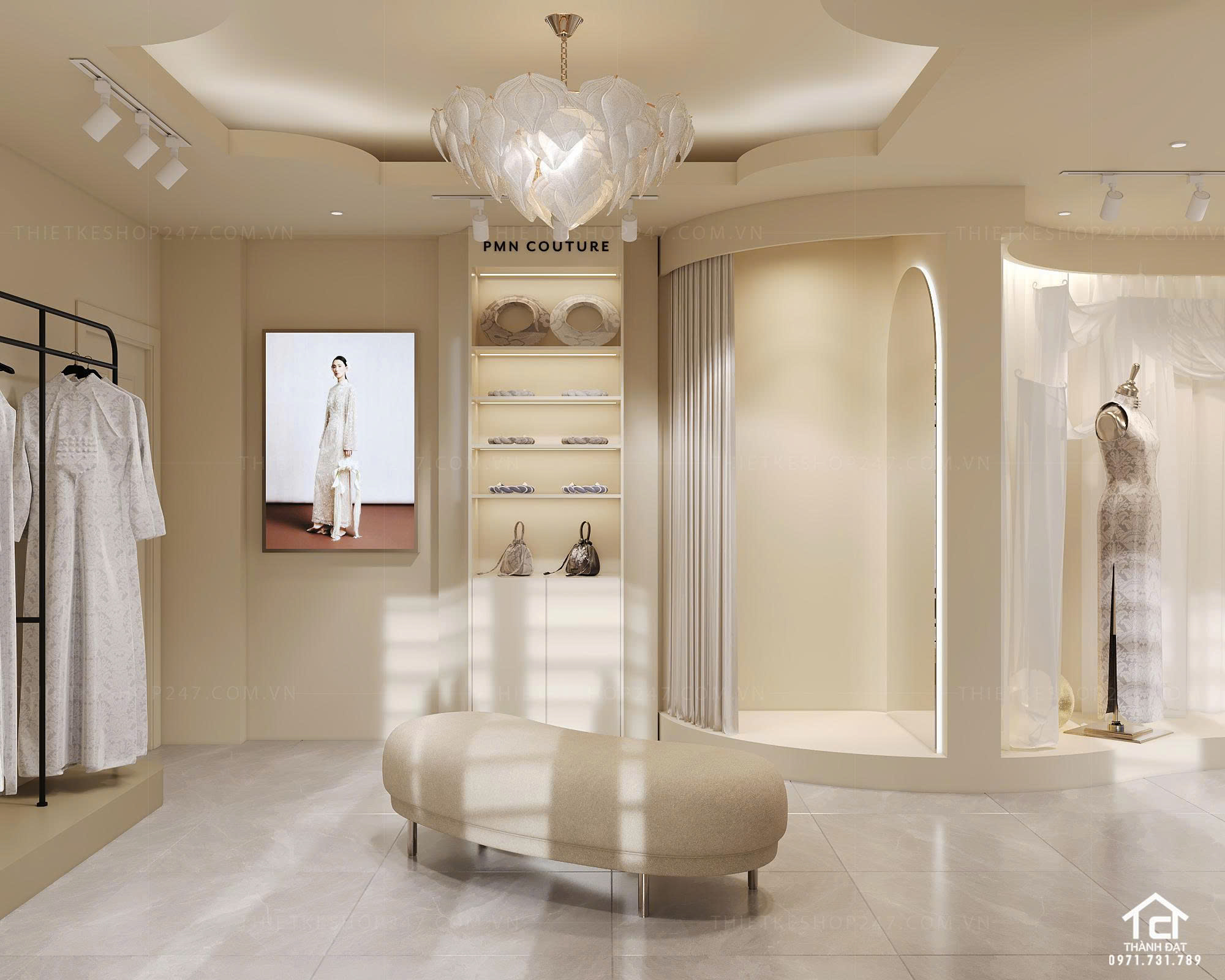 Thiết kế studio áo cưới đẹp năng động