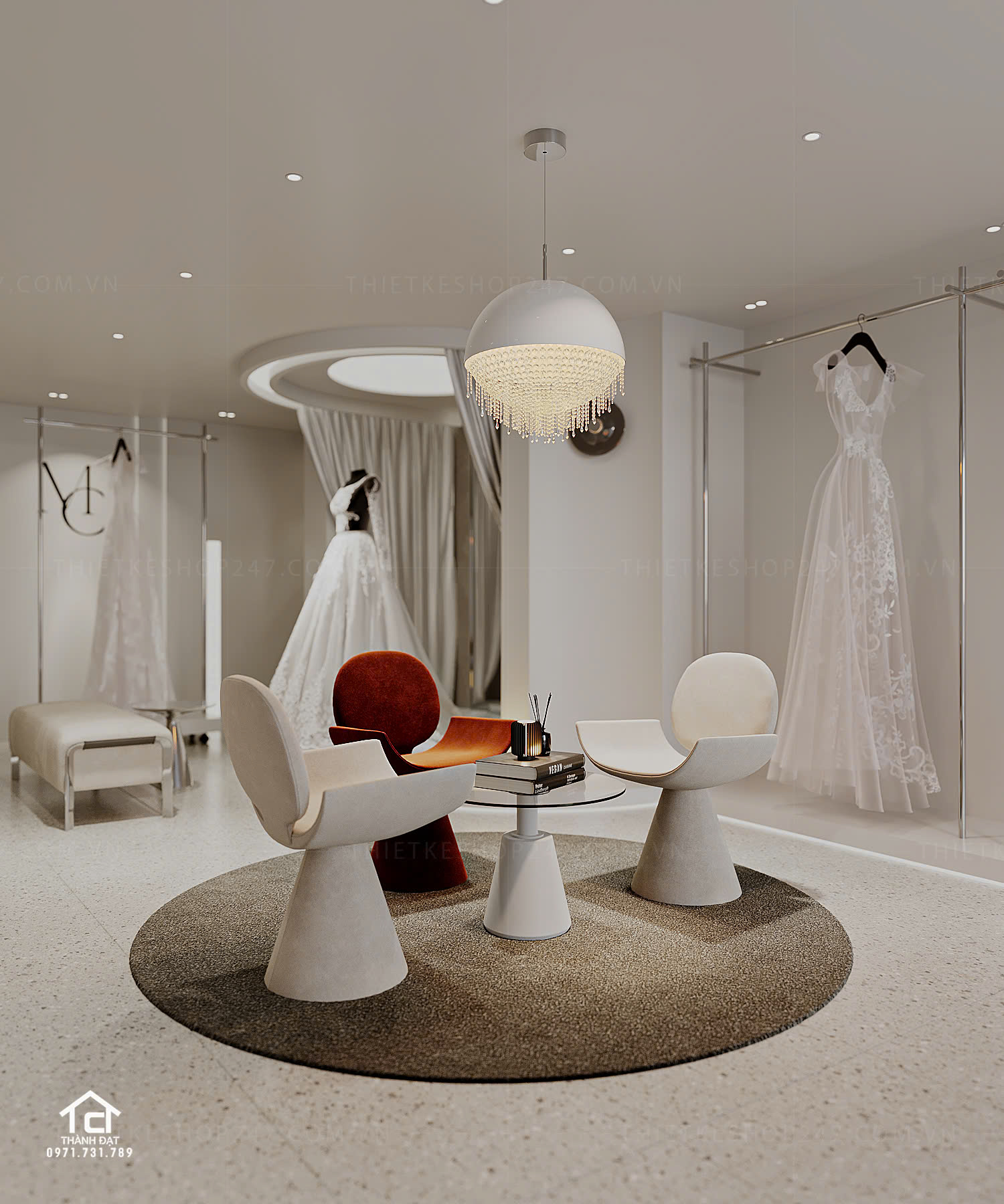 thiết kế studio áo cưới đẹp năng động
