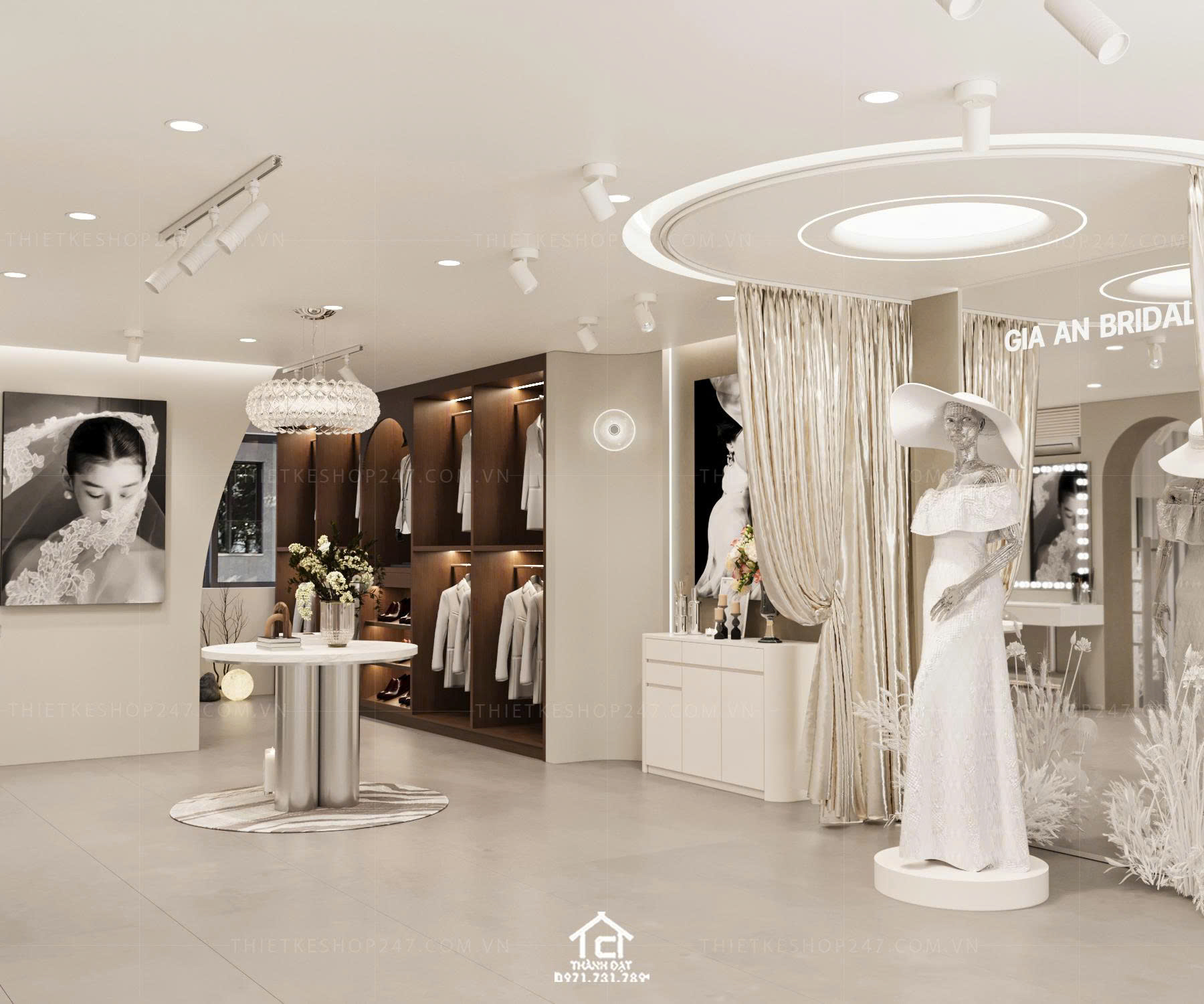 Thiết kế studio áo cưới đẹp năng động