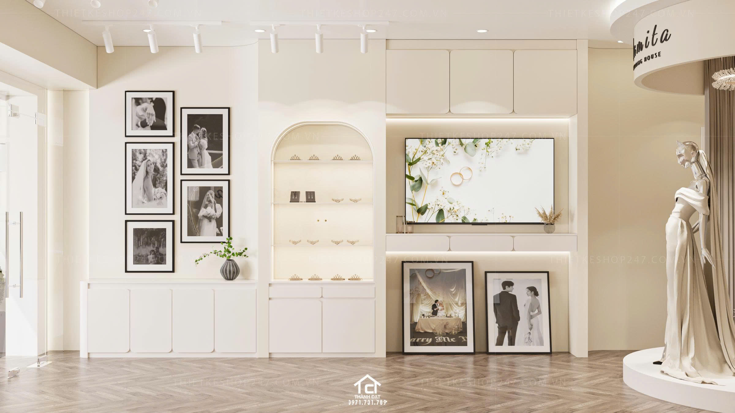 thiết kế studio áo cưới đẹp nổi bật