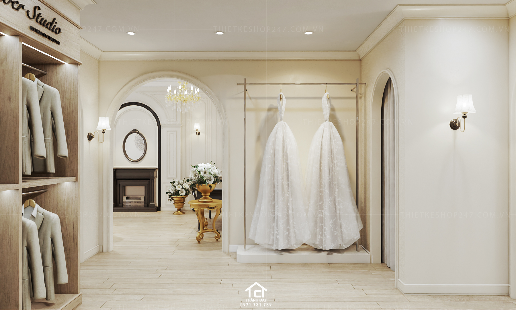 Thiết kế studio áo cưới đẹp nổi bật