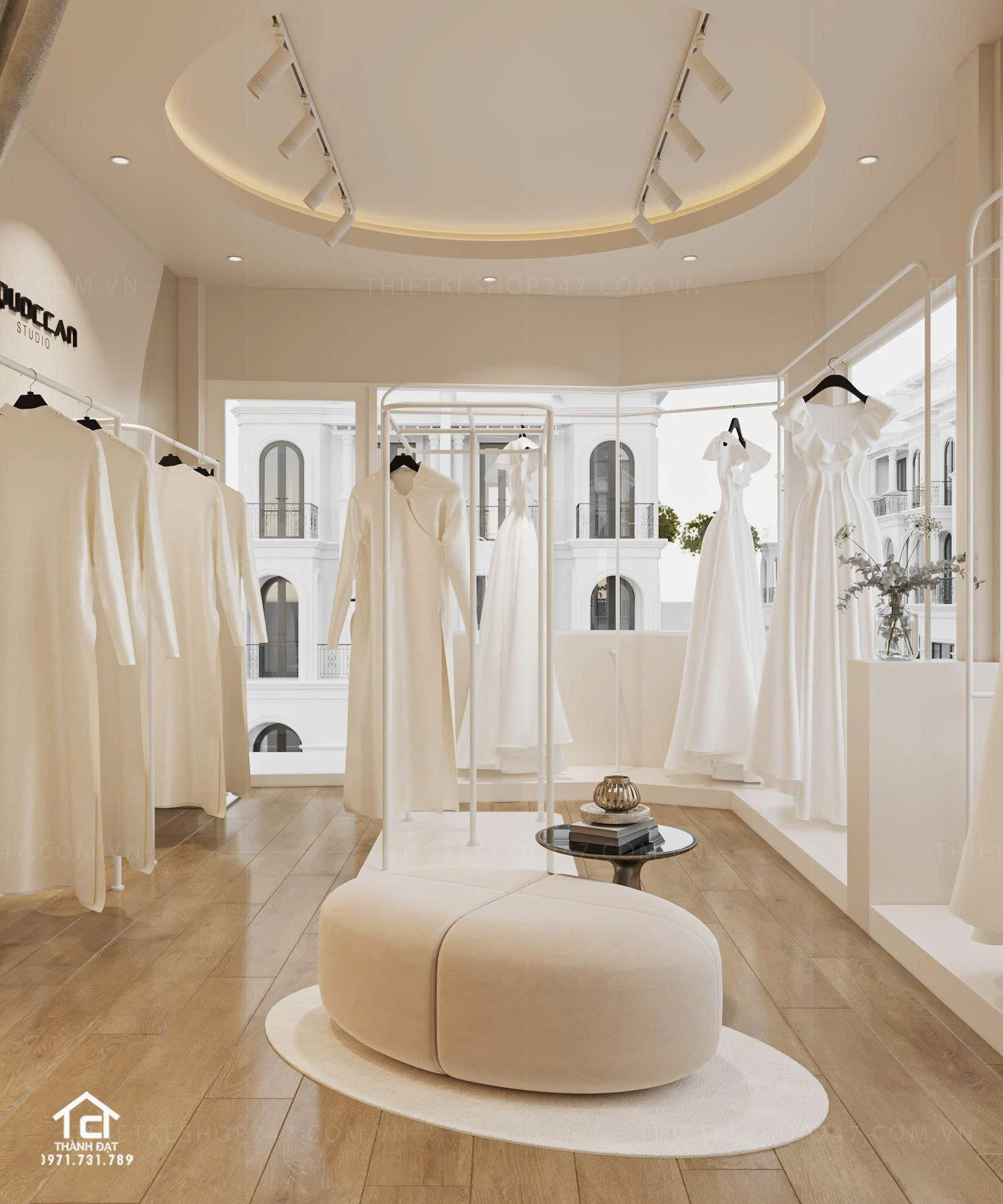 thiết kế studio áo cưới đẹp nổi bật