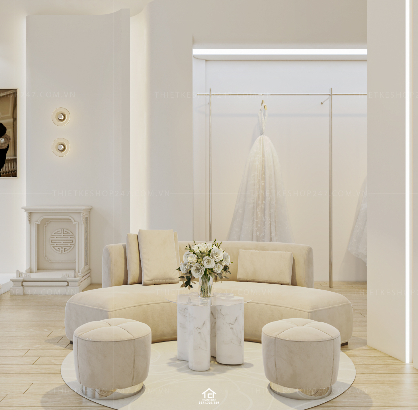 thiết kế studio áo cưới đẹp nổi bật