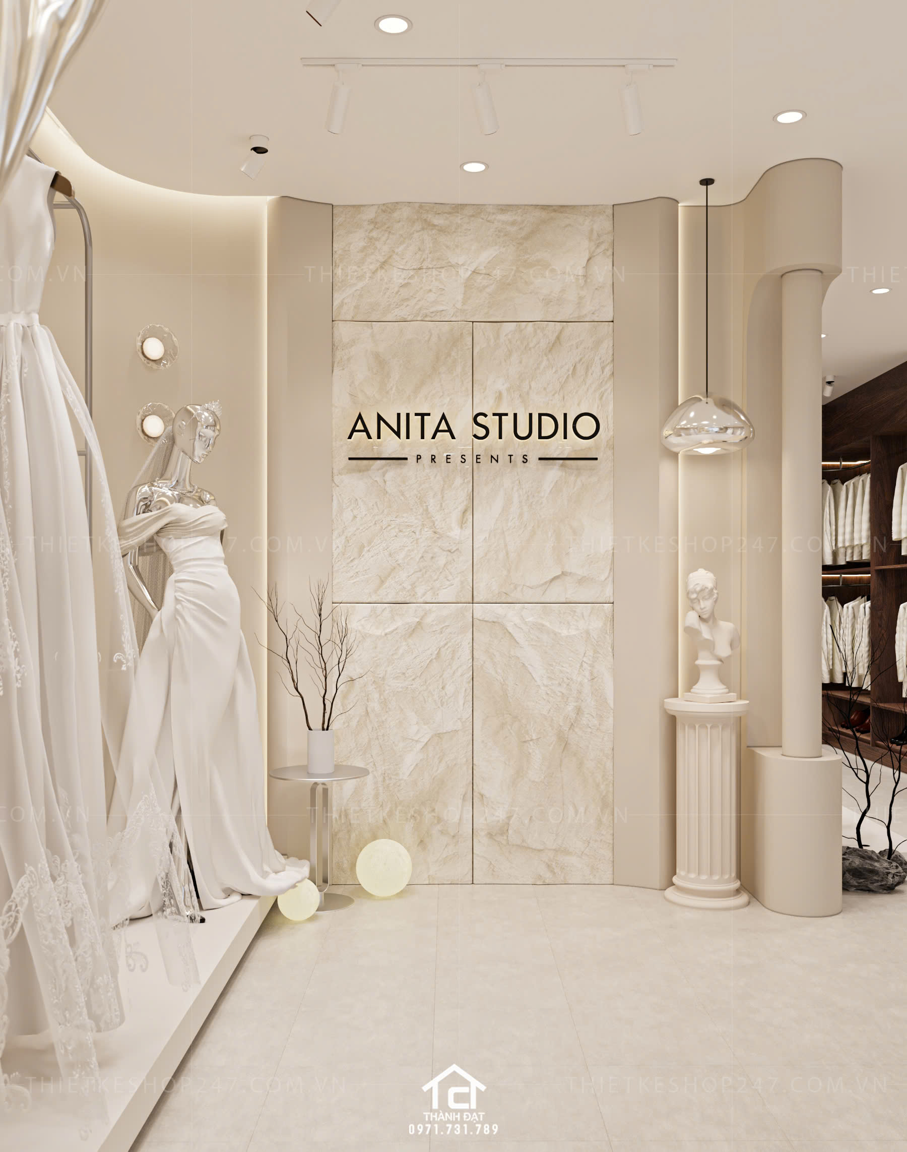 thiết kế studio áo cưới đẹp nổi bật