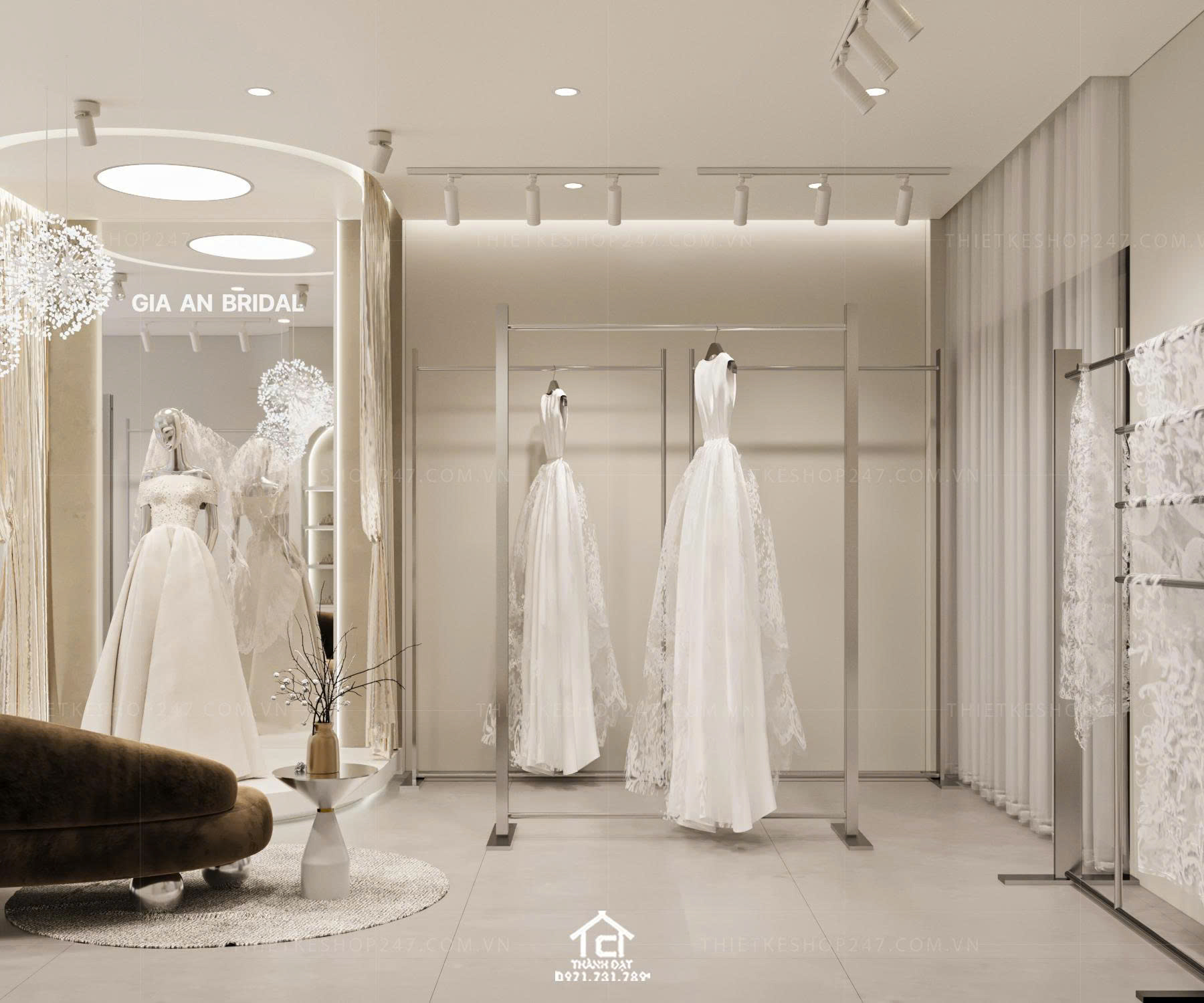 Thiết kế studio áo cưới đẹp nữ tính