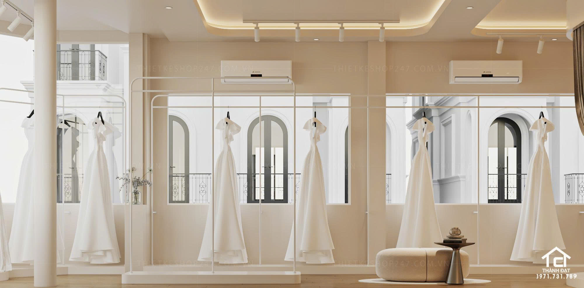 thiết kế studio áo cưới đẹp phong cách