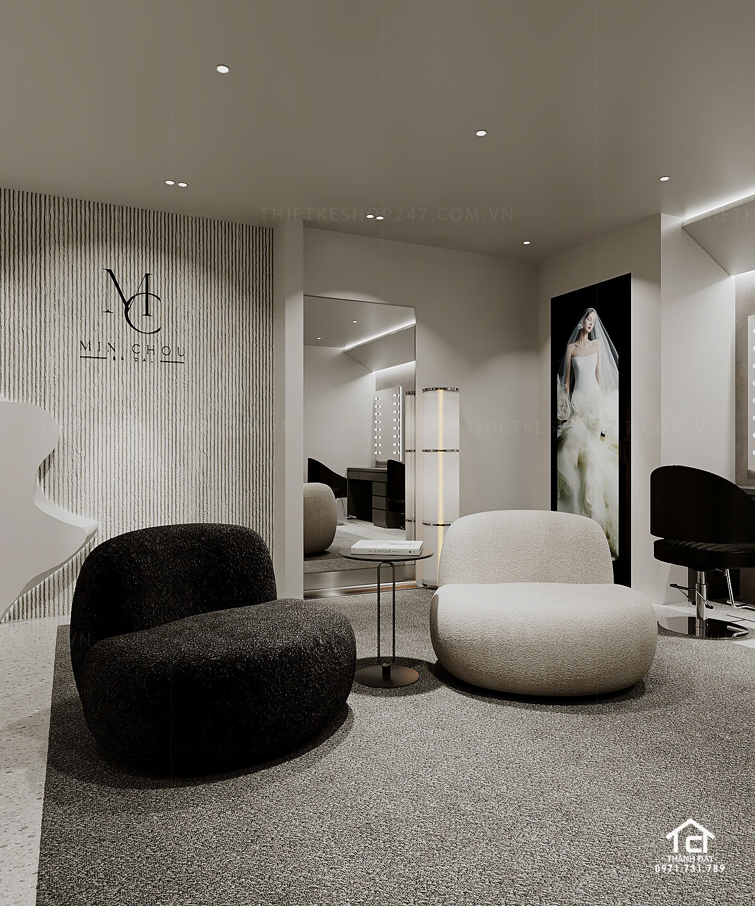 thiết kế studio áo cưới đẹp phong cách