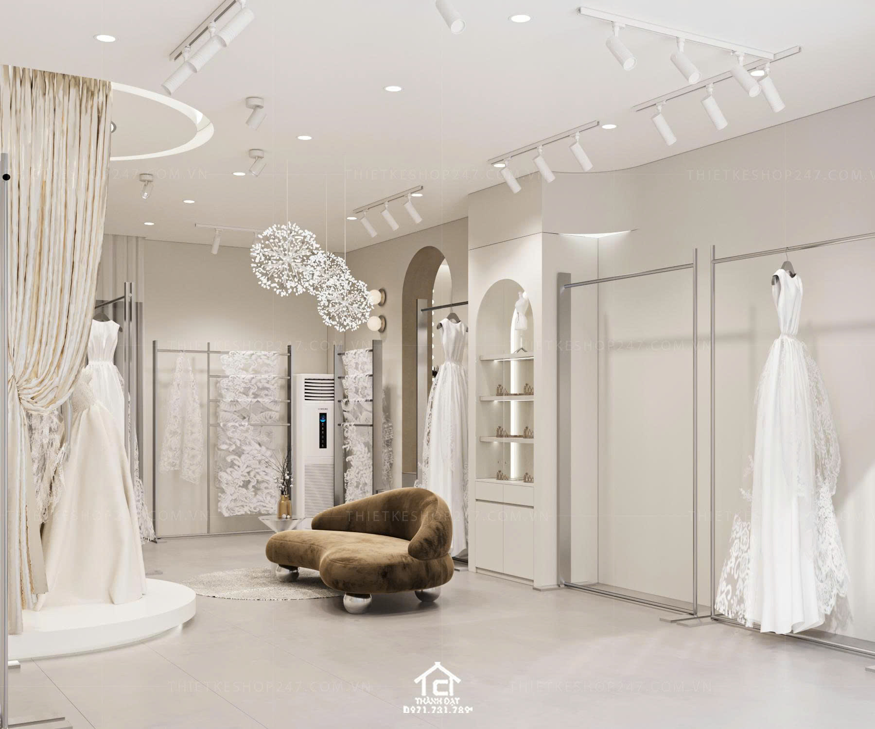 Thiết kế studio áo cưới đẹp phong cách