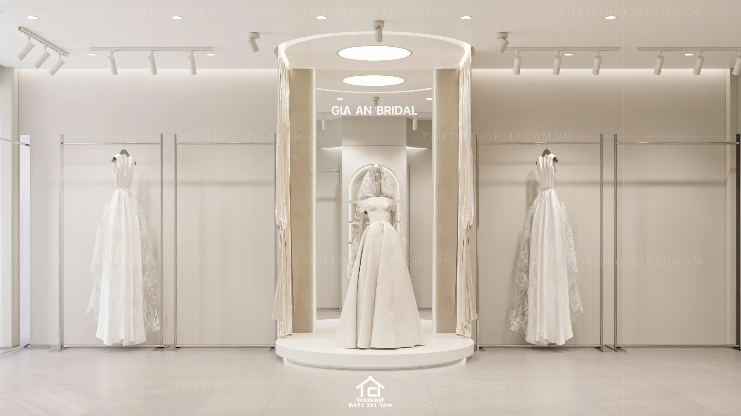 Thiết kế studio áo cưới đẹp rộng lớn