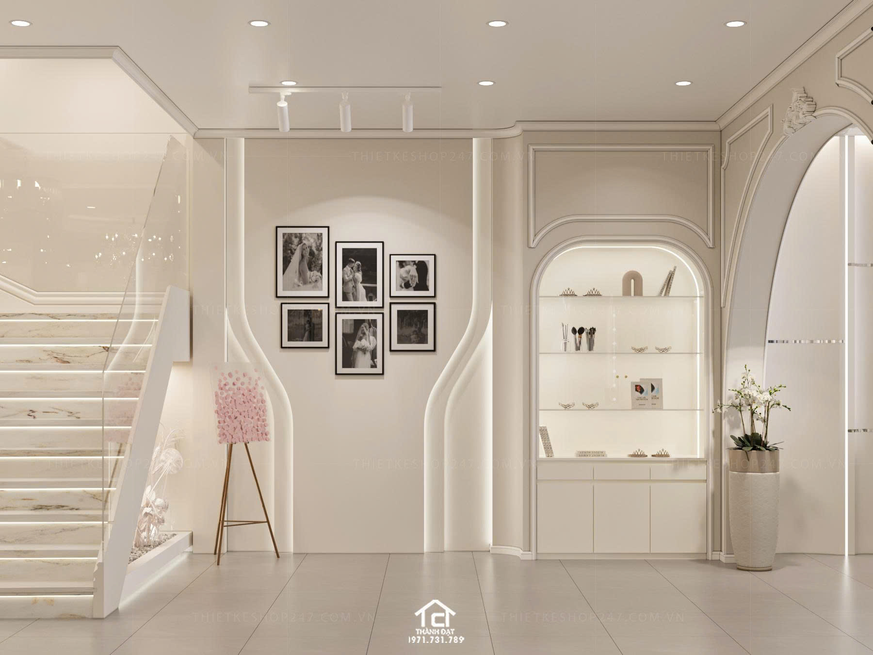 thiết kế studio áo cưới đẹp rộng lớn