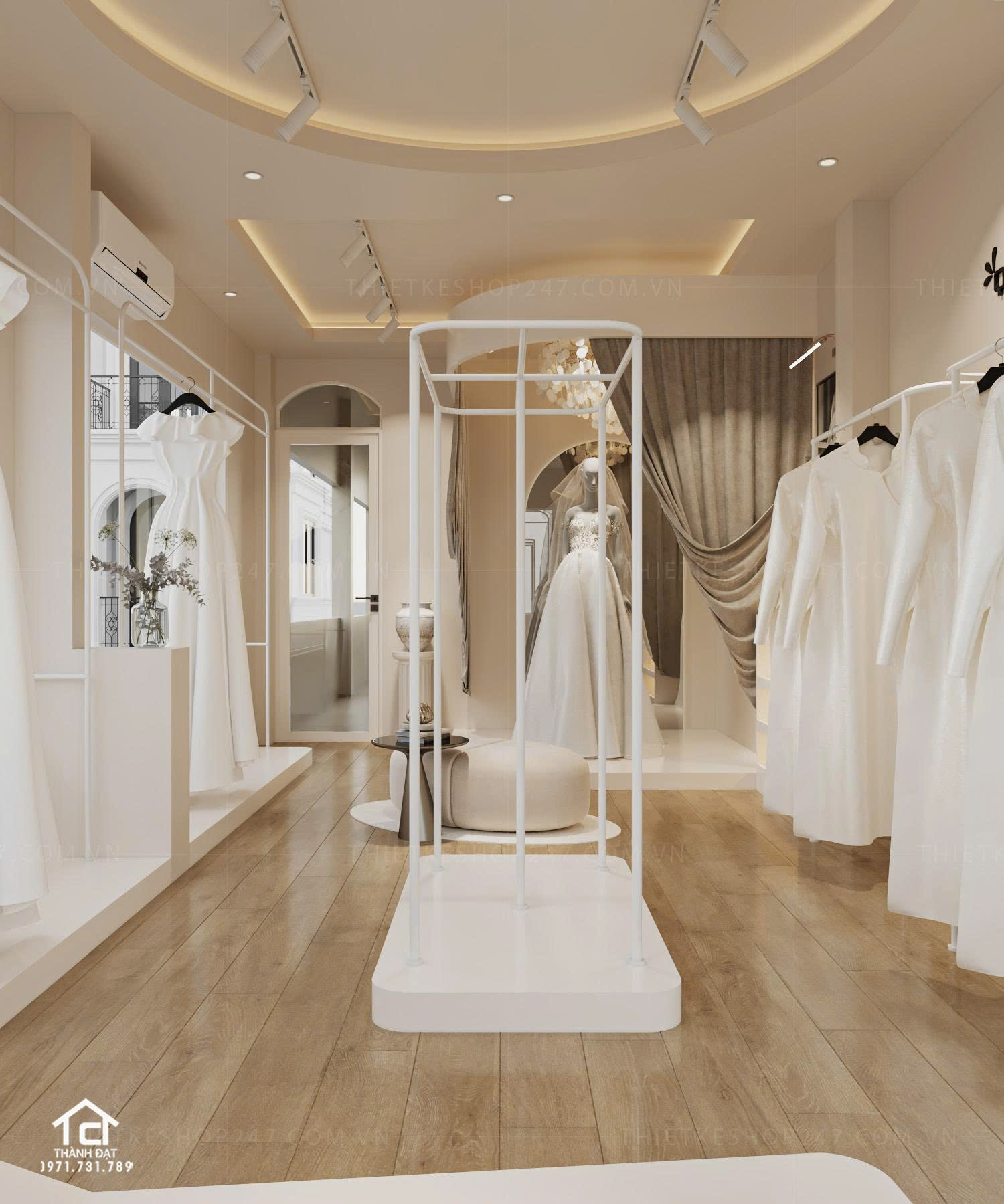 thiết kế studio áo cưới đẹp rộng lớn