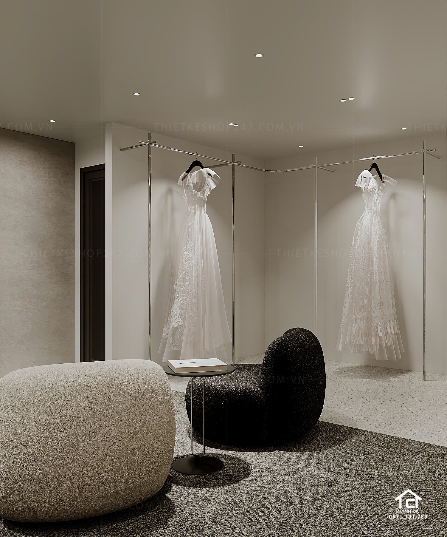 thiết kế studio áo cưới đẹp rộng lớn