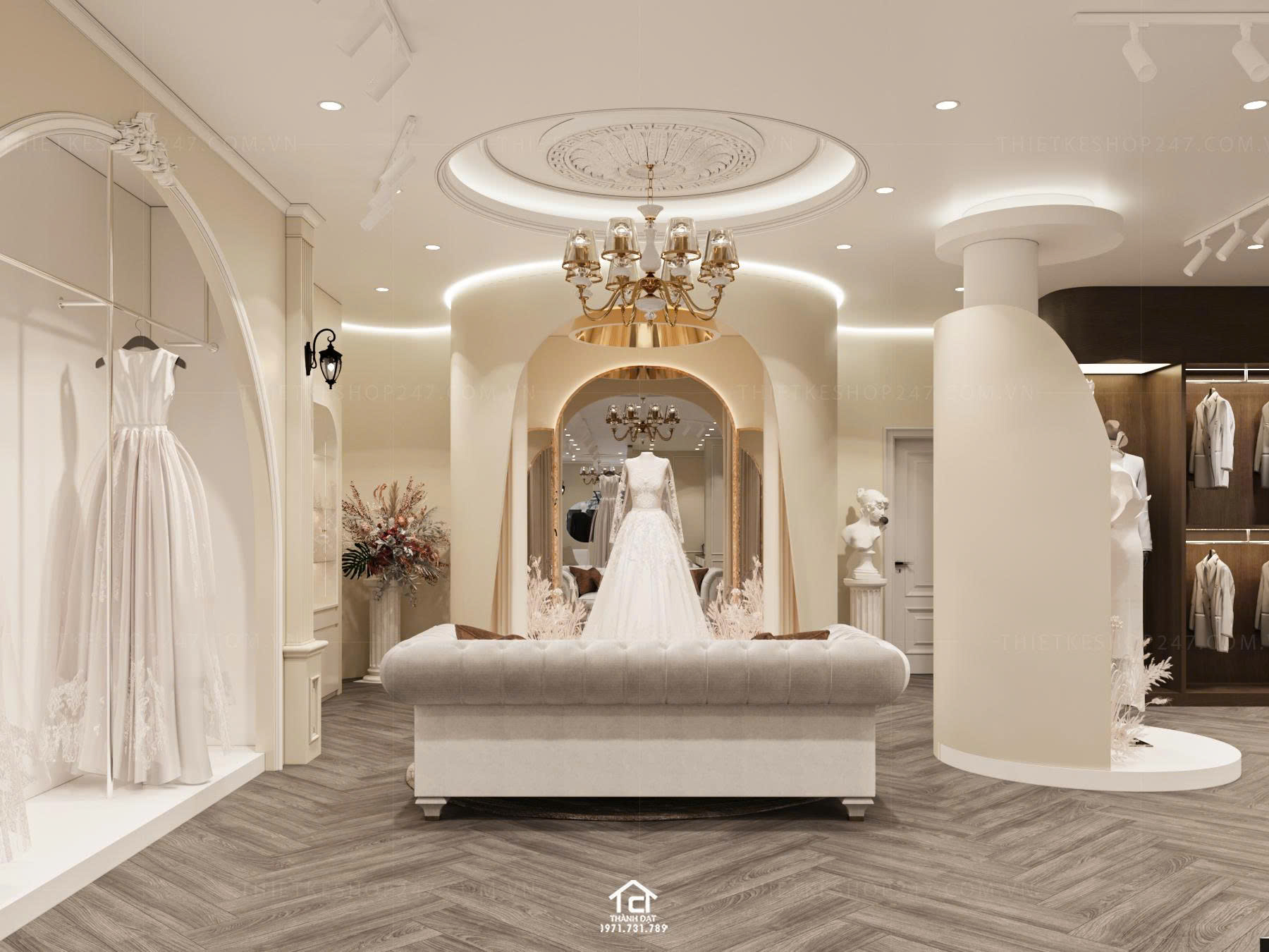 thiết kế studio áo cưới đẹp sáng tạo