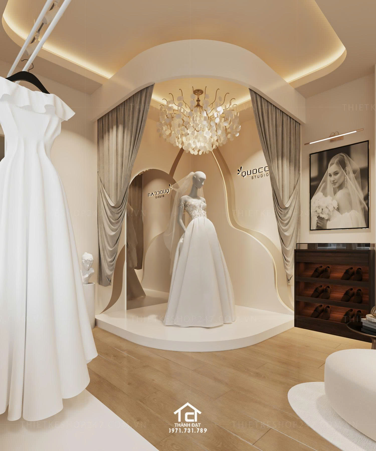 thiết kế studio áo cưới đẹp sáng tạo