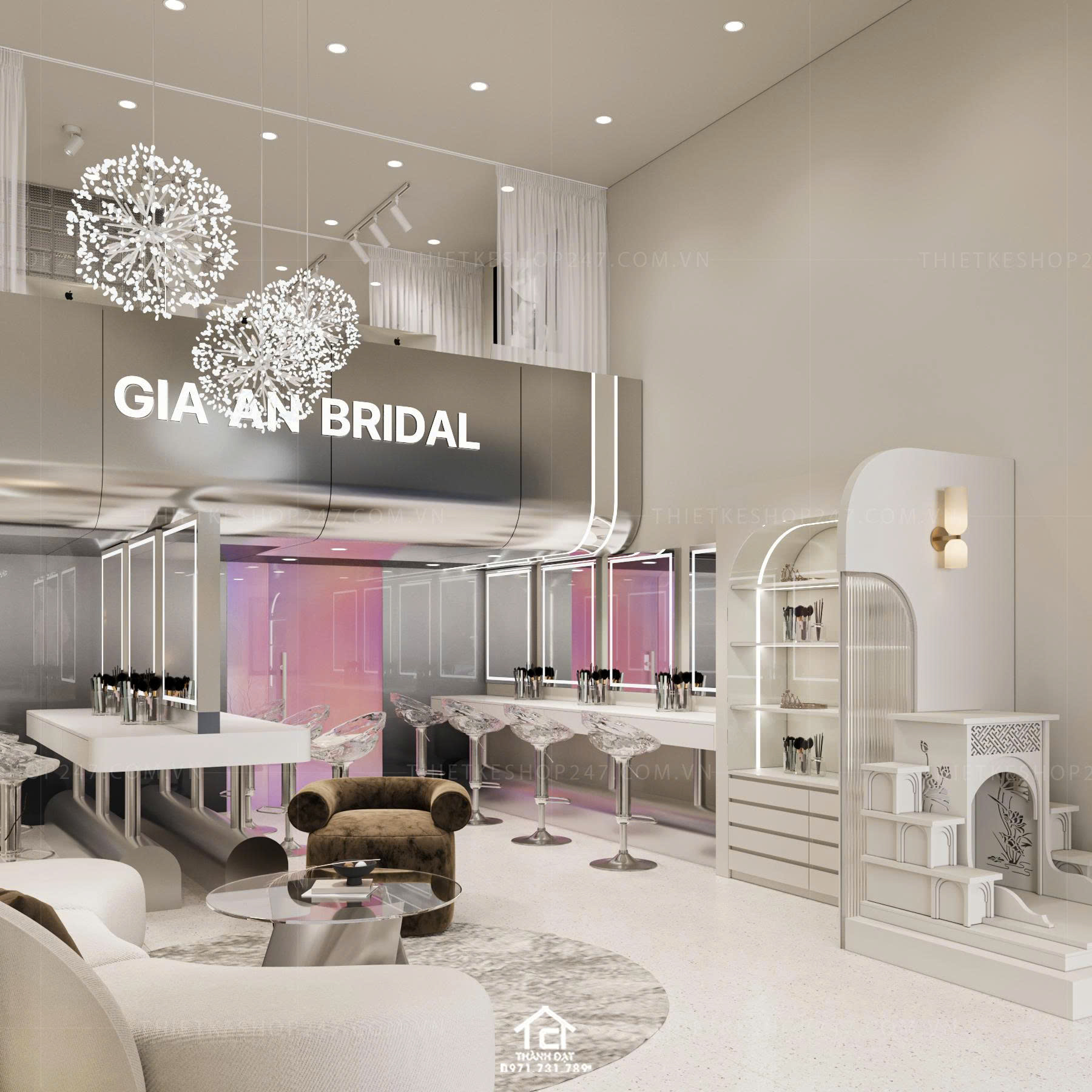 thiết kế studio áo cưới đẹp sáng tạo