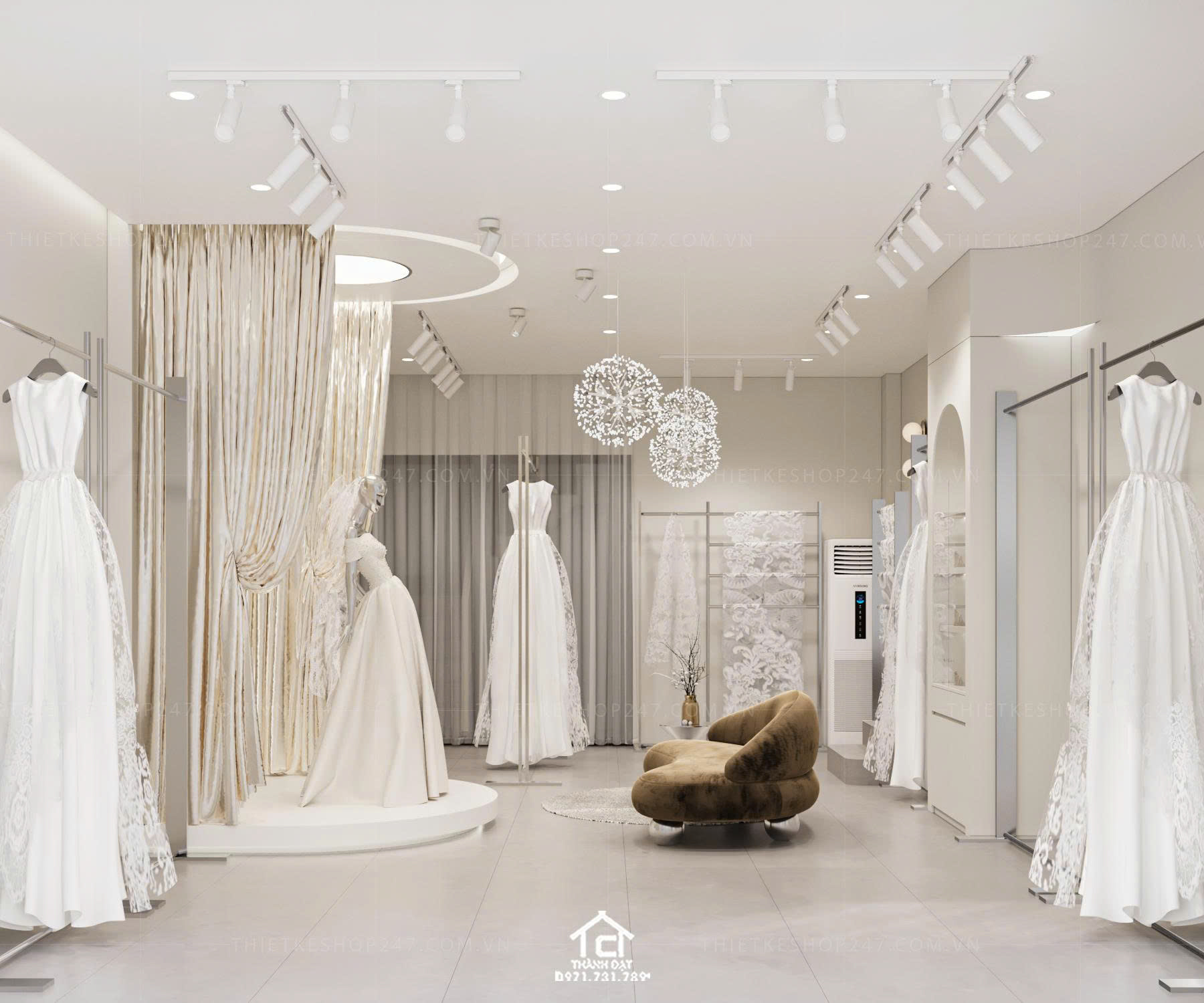 Thiết kế studio áo cưới đẹp sáng tạo