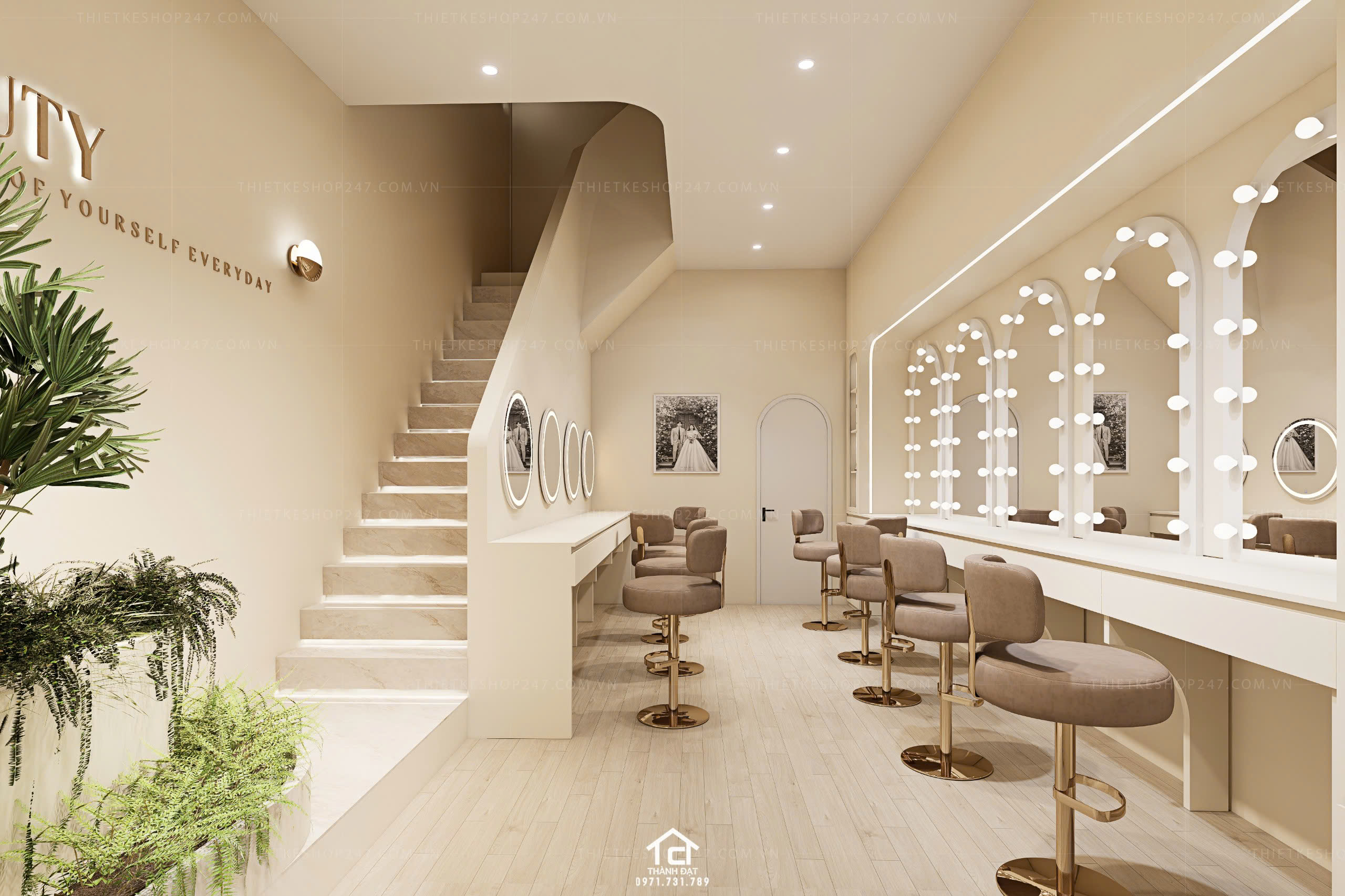 thiết kế studio áo cưới đẹp sang chảnh