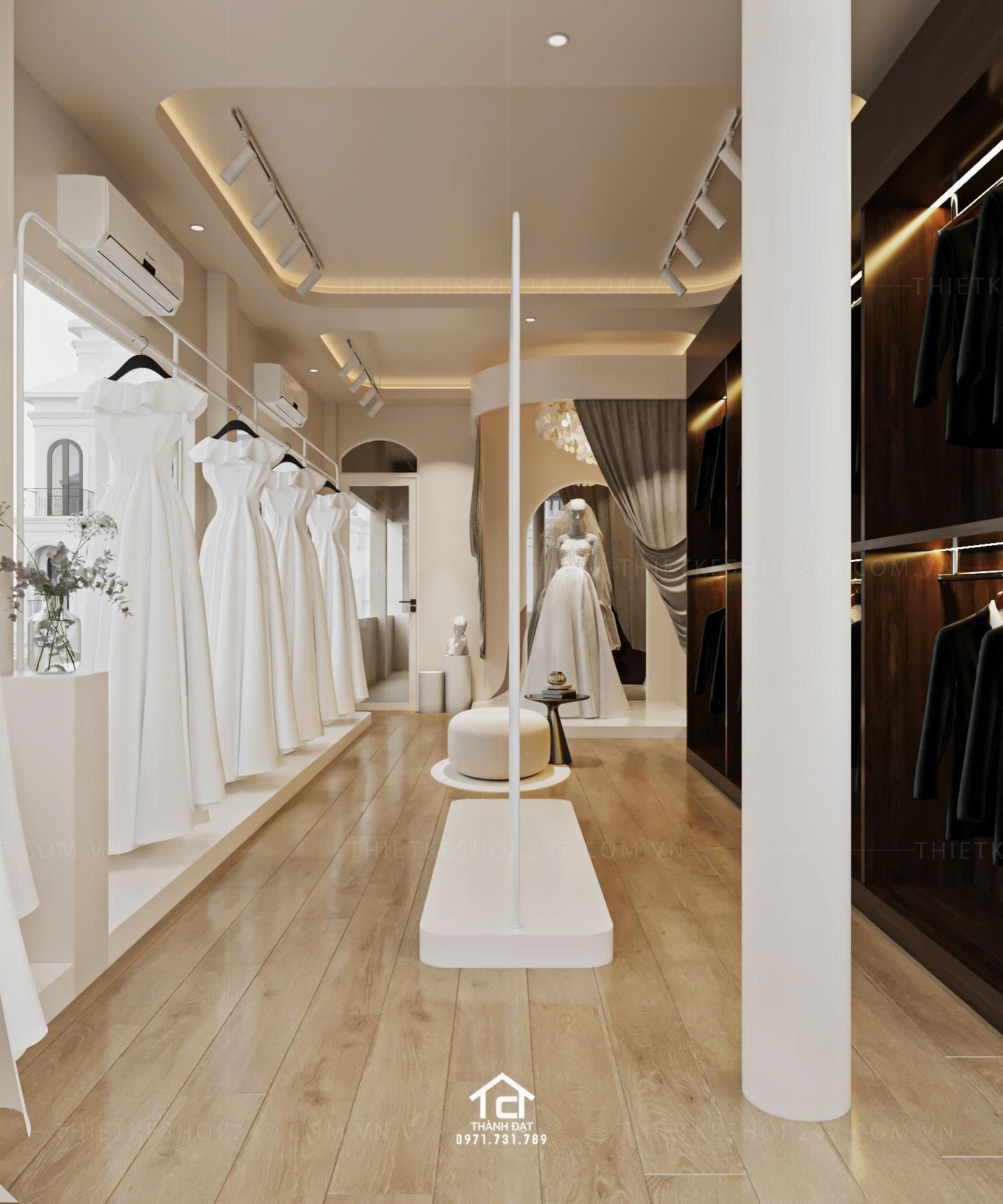 thiết kế studio áo cưới đẹp sang chảnh