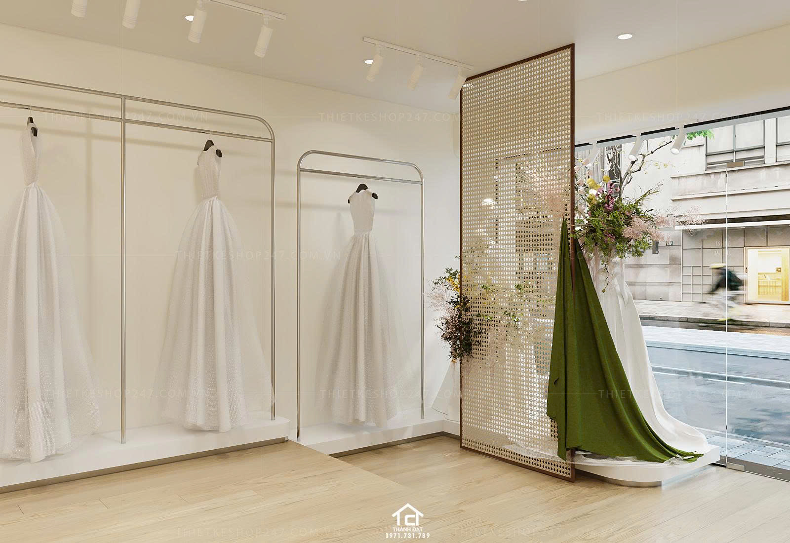 thiết kế studio áo cưới đẹp sang chảnh