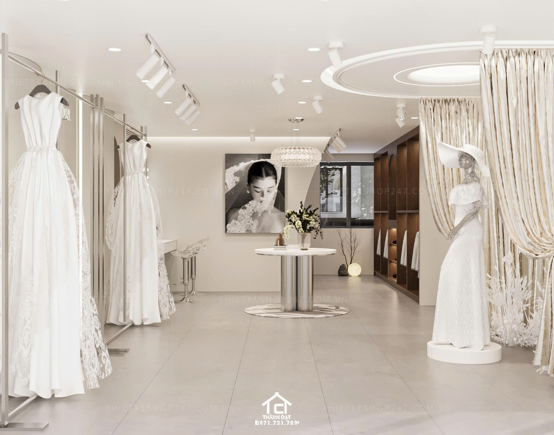 Thiết kế studio áo cưới đẹp sang chảnh
